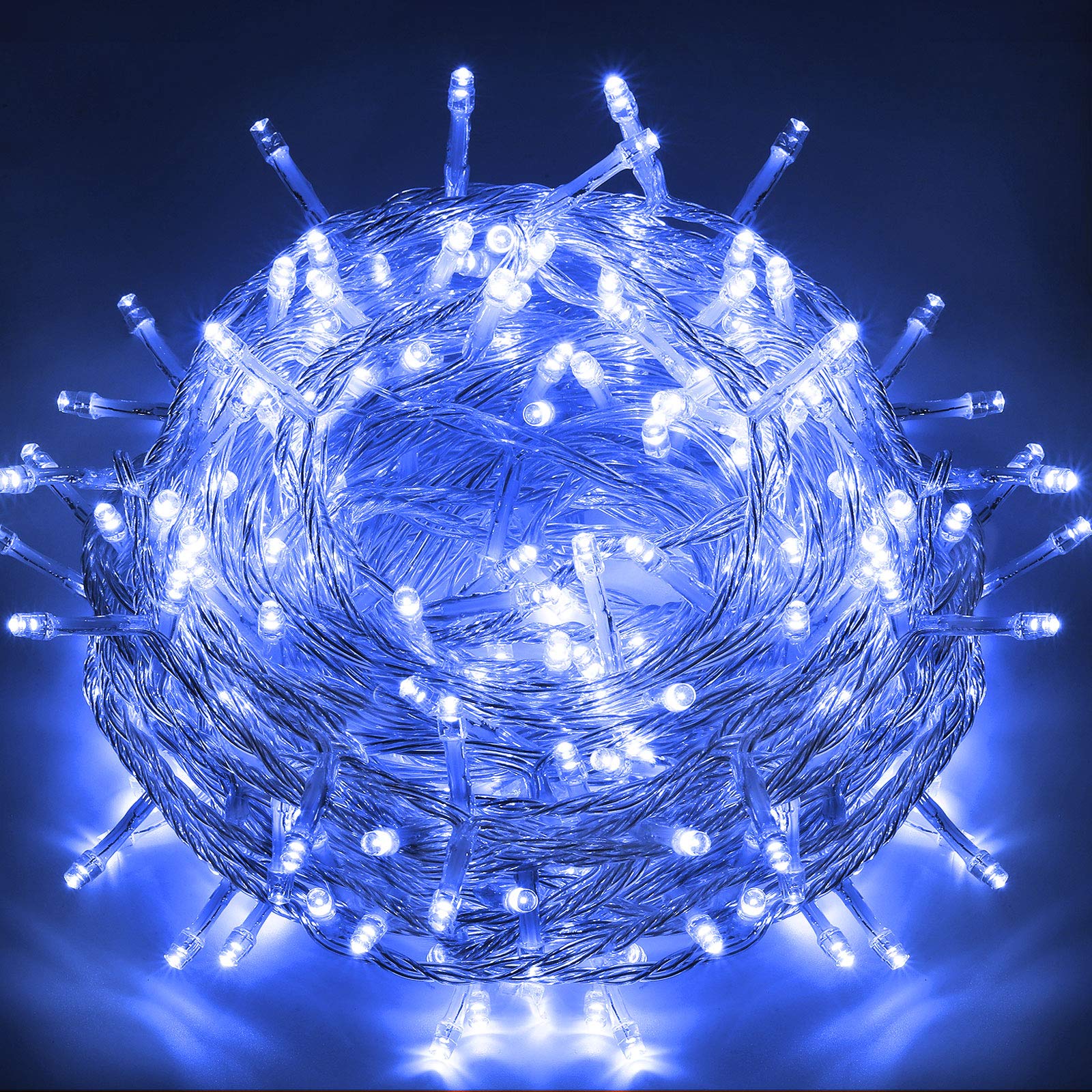 EMITEVER 115FT 300LED Waterproof String Lights - Super Bright Christmas Lights with 8 Lighting Modes | Indoor/Outdoor Decorative Lights for Xmas Tree, Garden, Patio, Bedroom & Wall Decor (Blue) - Perfect for Holiday, Wedding, Party & Home Decoration