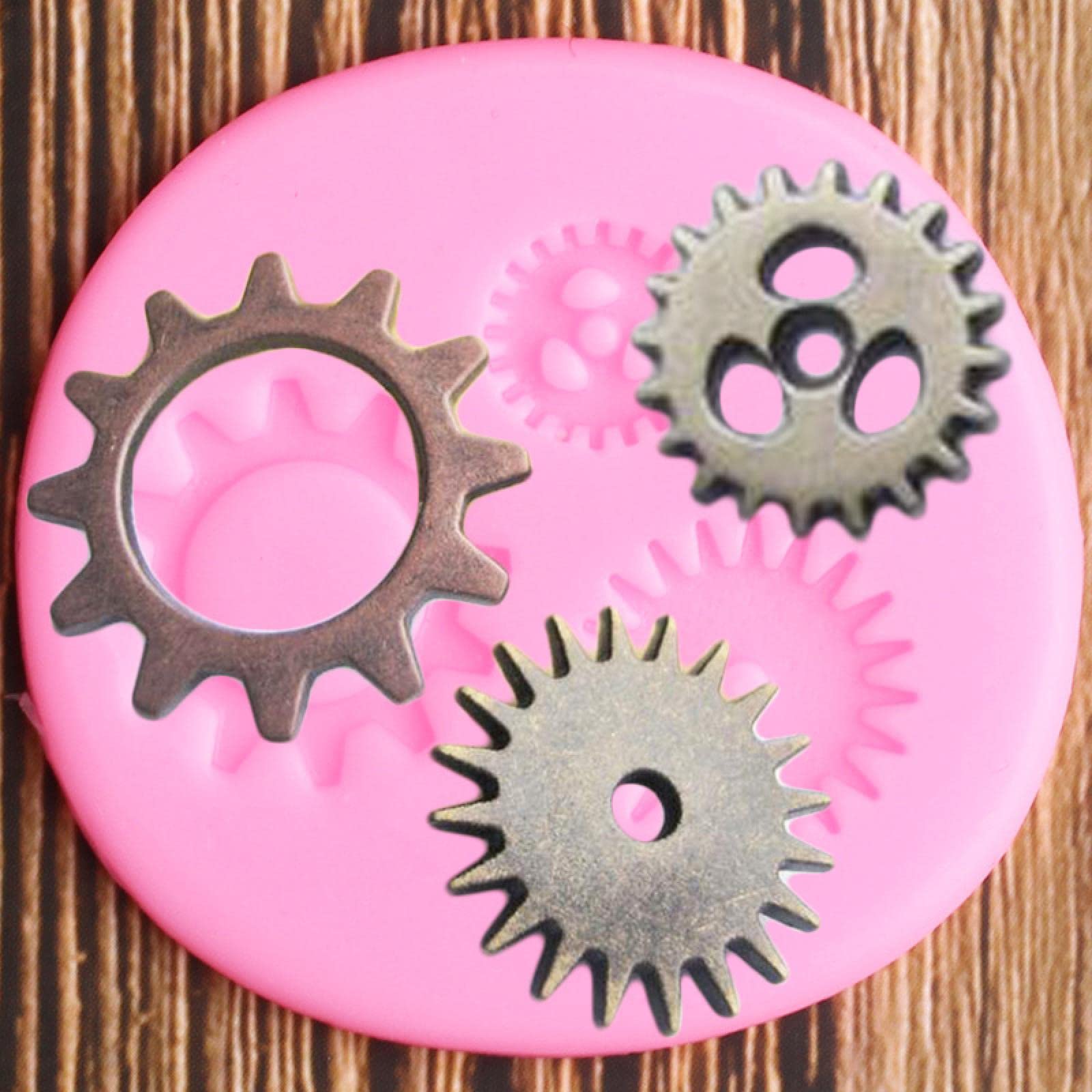 Vintage Steampunk Gears Silicone Chocolate Molds - DIY Cake Decorating Tools for Fondant, Polymer Clay & Candy Making - Perfect for Birthday Parties, Wedding Cakes & Craft Projects