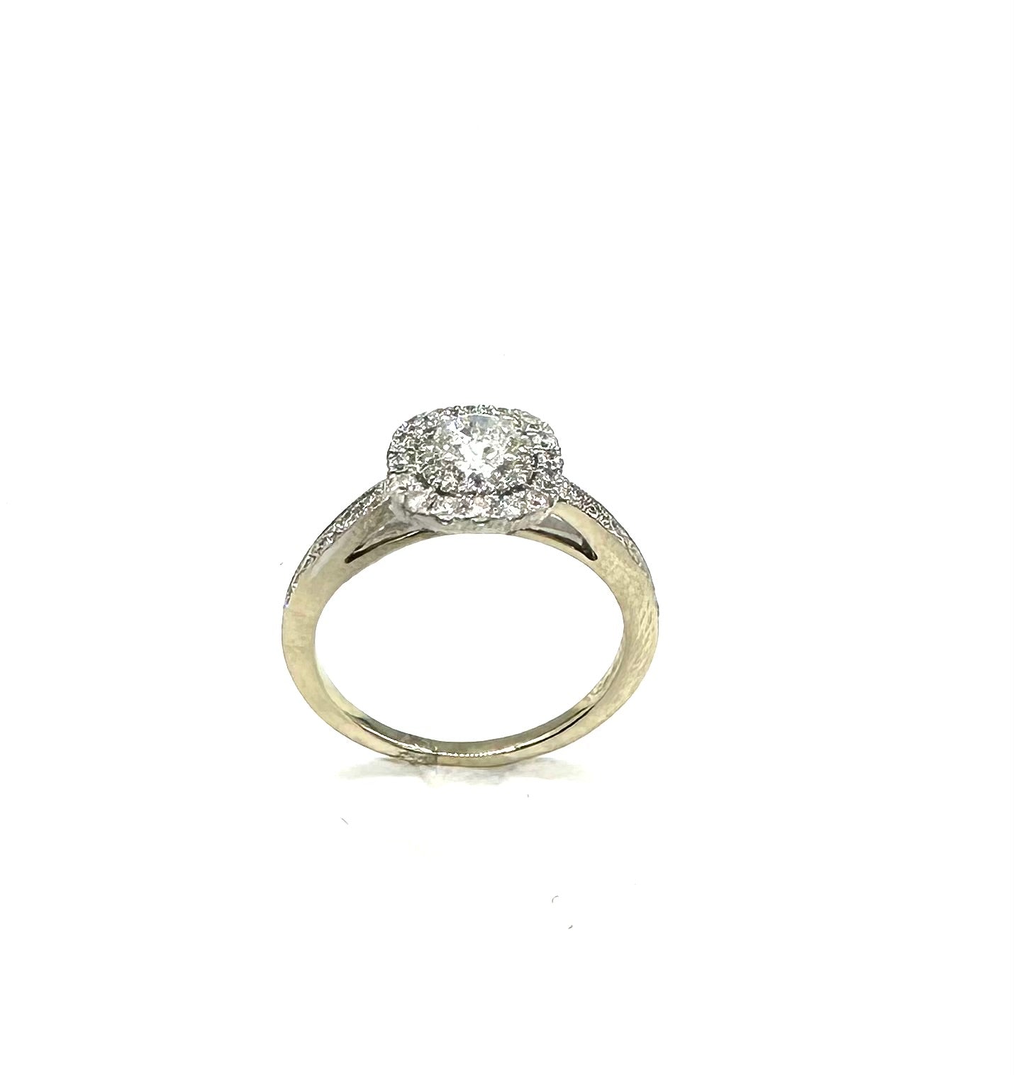 1 CTW Double Halo Diamond Engagement Ring - 14K White Gold Wedding Band for Women, Perfect Proposal Gift & Anniversary Jewelry