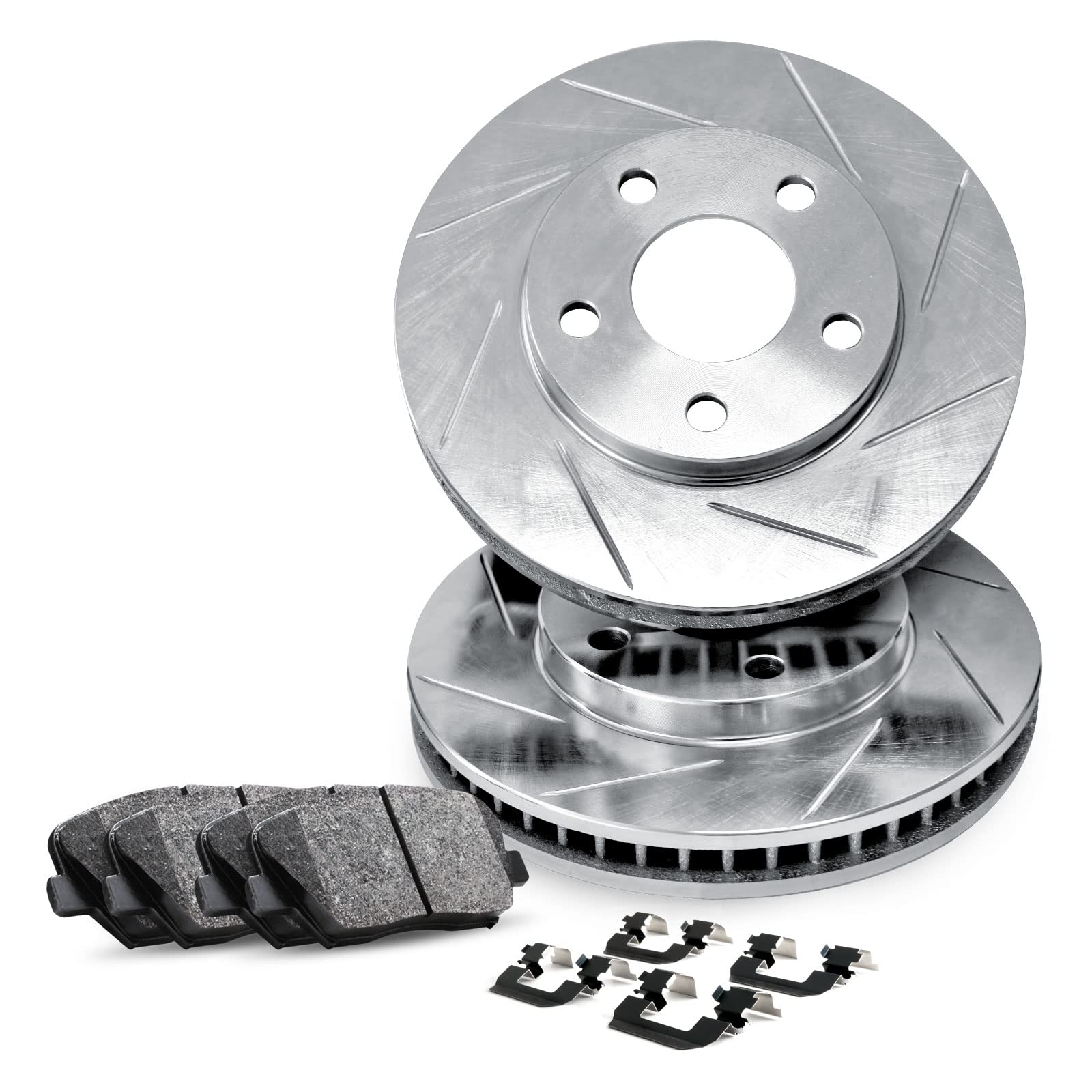 R1 Concepts Premium Front Brake Pads and Rotors Kit - Ceramic Brake Pads & Drilled Rotors with Hardware - Compatible with 1995 Honda Passport - Perfect for Daily Driving & Performance Upgrades
