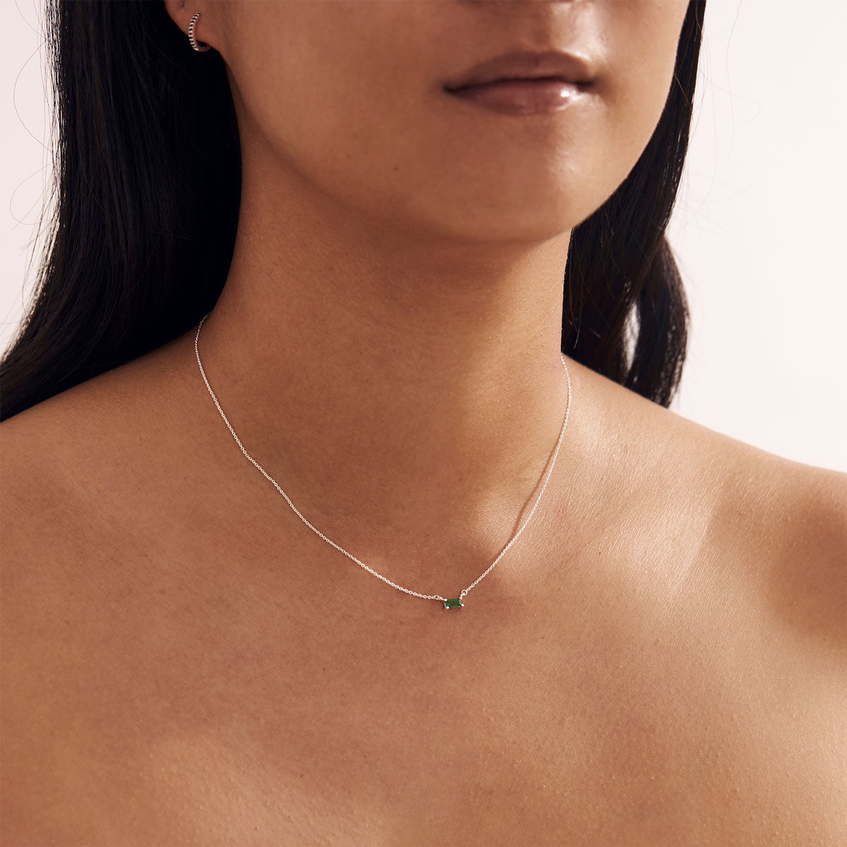 Lumen Baguette Green Onyx Necklace for Women - Elegant Gemstone Jewelry Gift for Birthday, Anniversary & Special Occasions