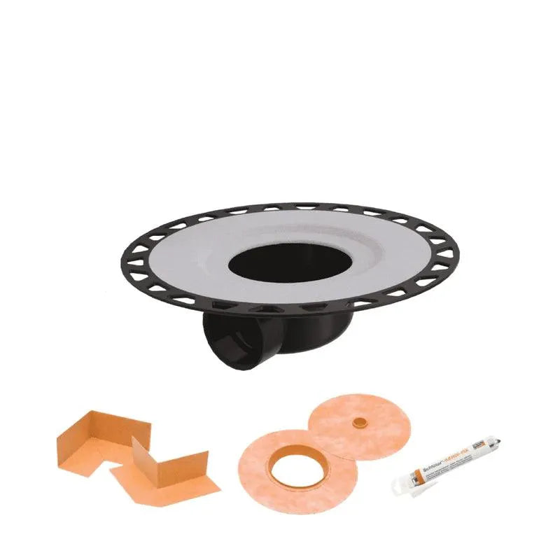 KERDI DRAIN H Horizontal Outlet Flange Kit With Corners and Seals - Waterproof Shower Drain System for Tile Installation - Perfect for Bathroom Remodeling and Wet Room Construction