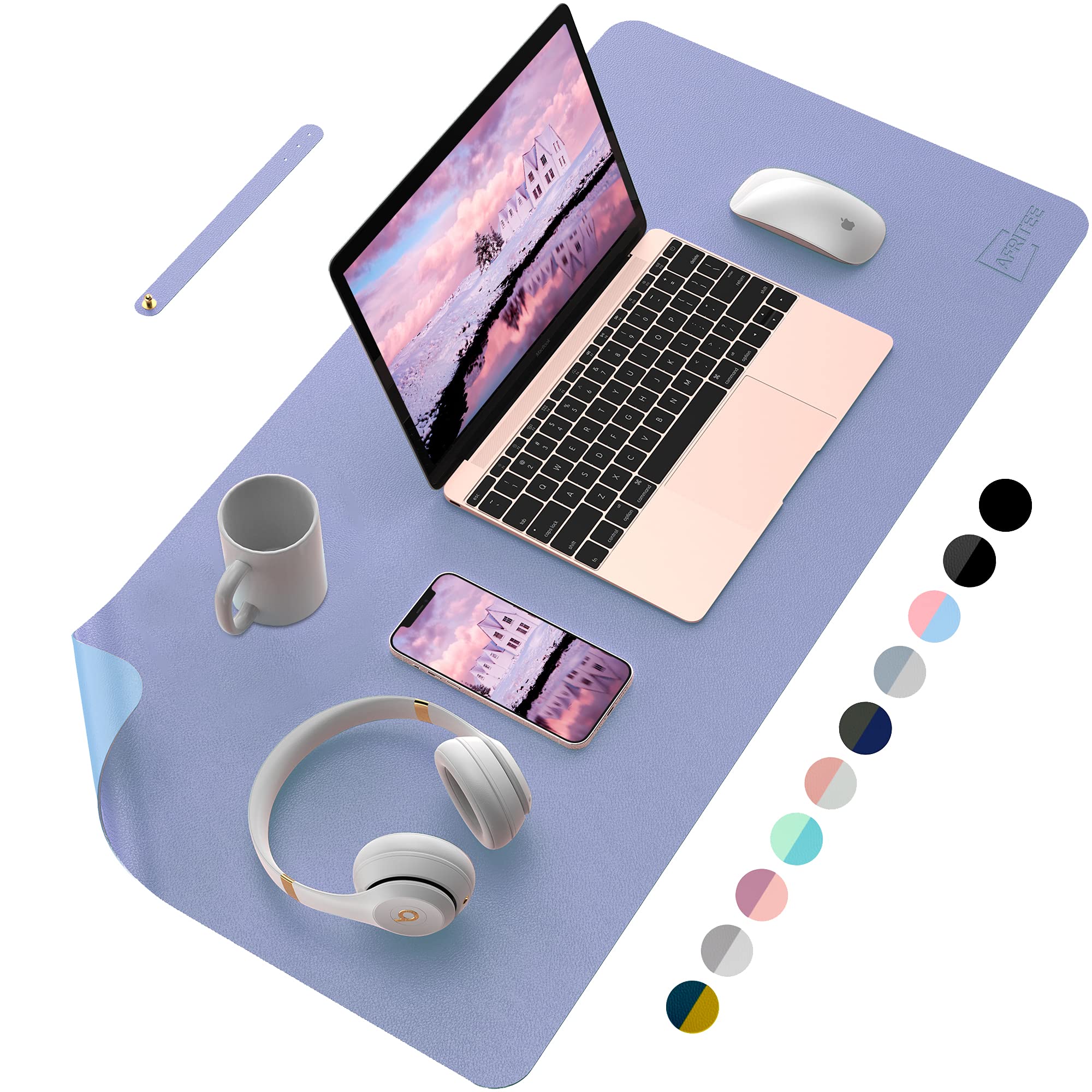 AFRITEE Large Waterproof PU Leather Desk Mat - 31.5