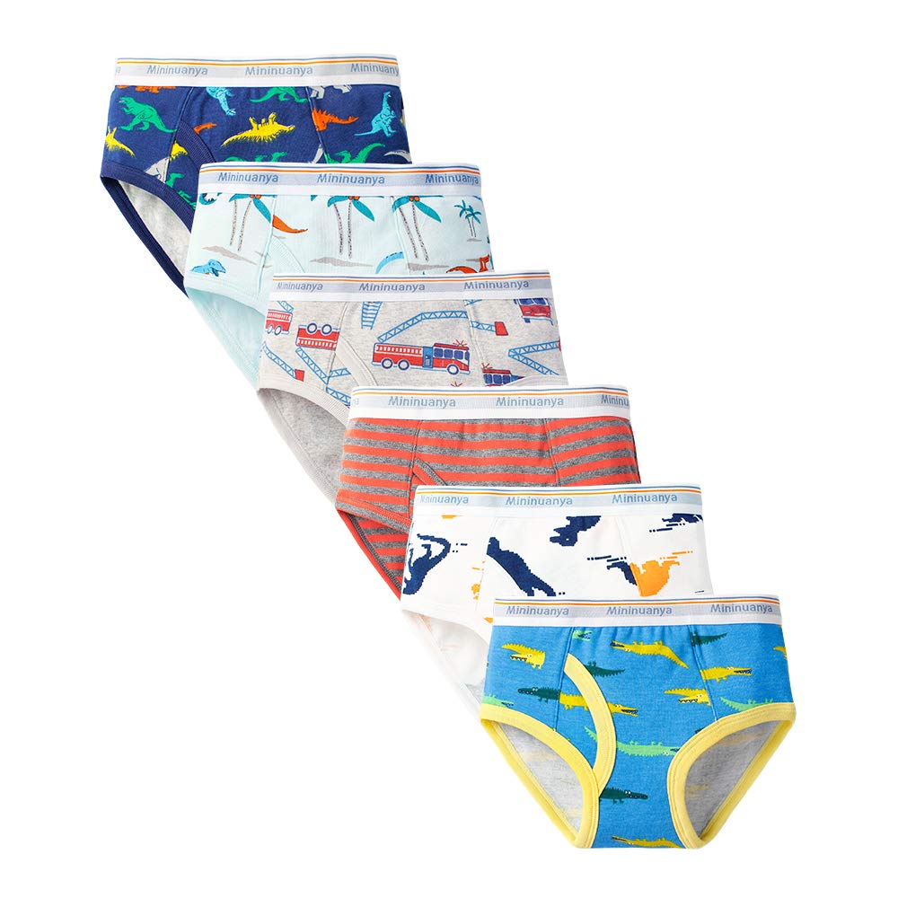 Benetia Boys' Cotton Underwear 6-Pack - Soft Breathable Kids Underwear for Everyday Wear - Multicolor Cotton Briefs for School, Sports & Playtime