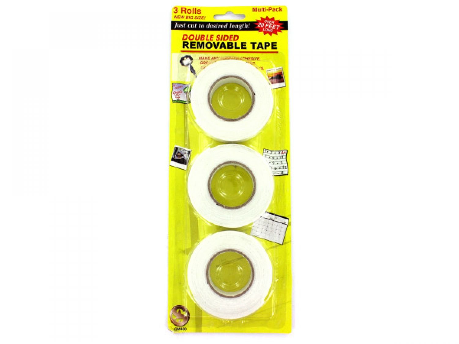 Bulk Double-Sided Removable Tape - 48 Pack Strong Adhesive Strips for School, Office & Home Use - Perfect for Hanging Posters, Photos & DIY Crafts
