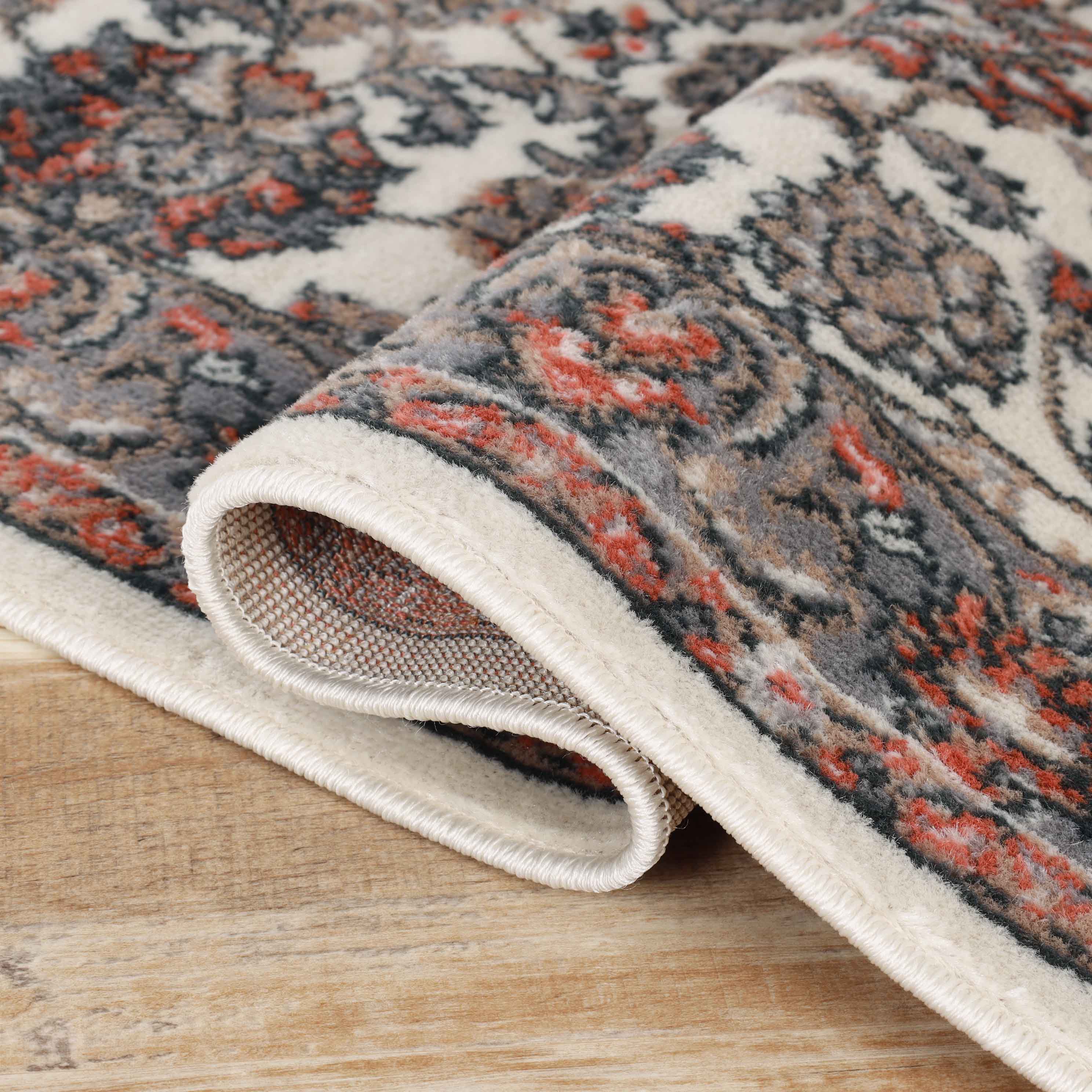 Lille Elegant Floral Indoor Area Rug - Non-Slip Soft Living Room Carpet Runner for Bedroom, Hallway & Entryway Decor