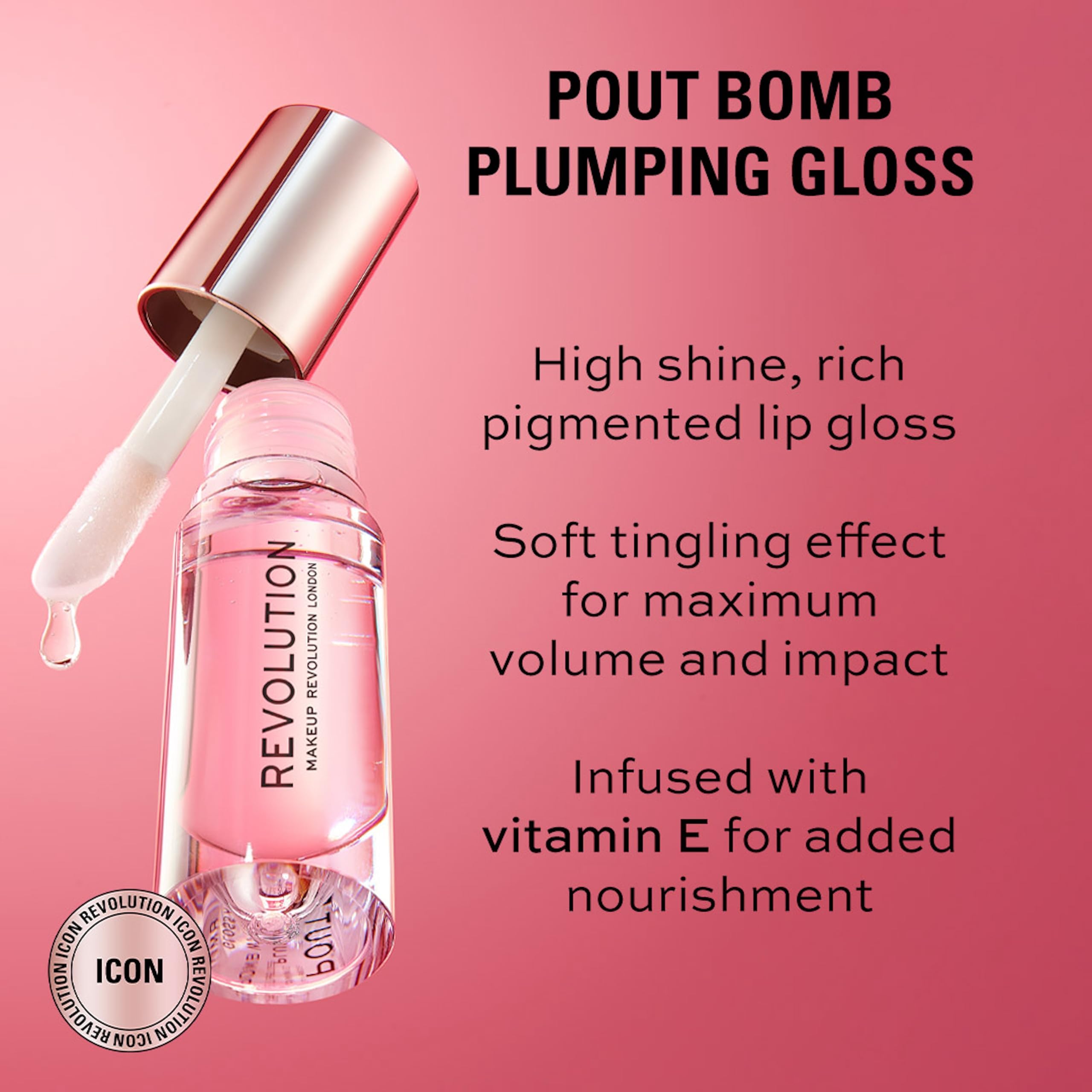 Makeup Revolution Juicy Red Lip Gloss - Hydrating, Shiny & Long-Lasting Lipgloss for Women | Perfect for Daily Wear, Parties & Special Occasions