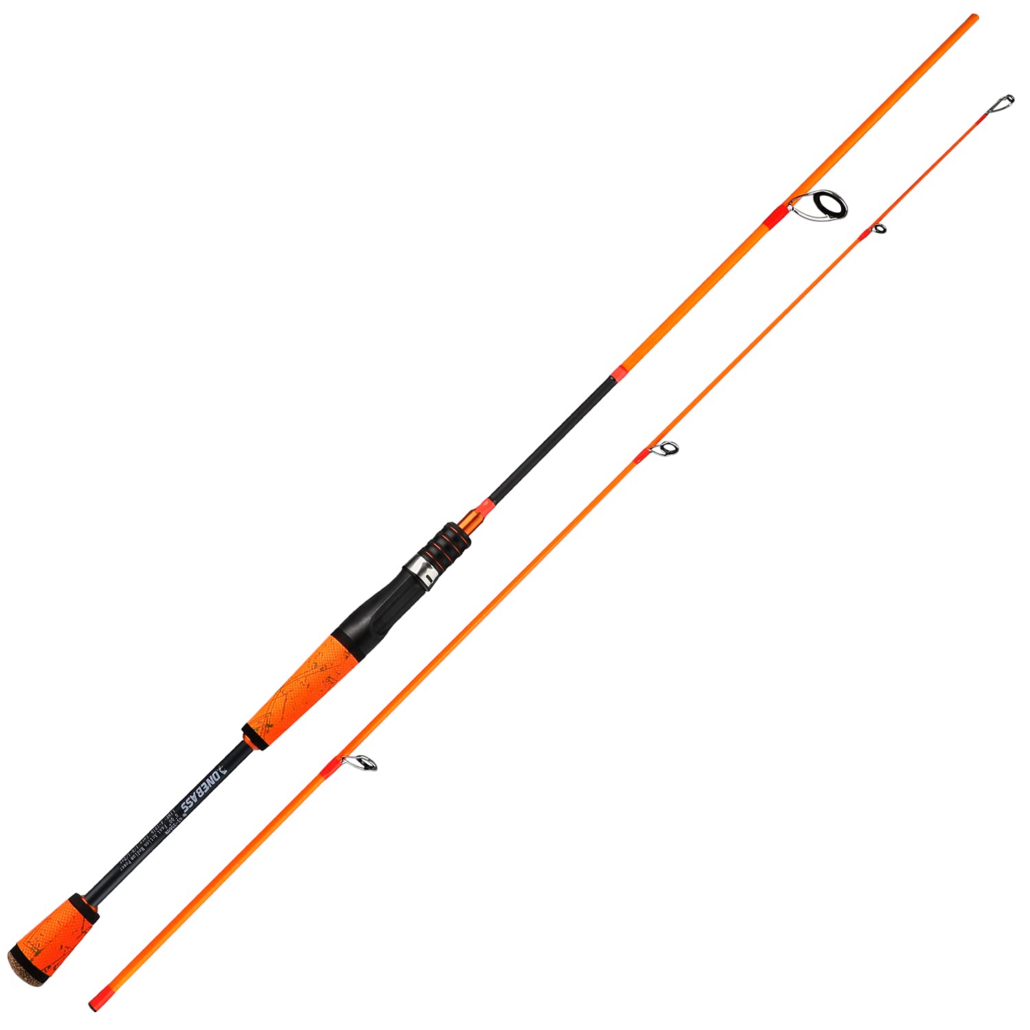 24-Ton Carbon Fiber Bass Fishing Rod - 2-Piece Casting & Spinning Rod with SuperPolymer Handle | Freshwater & Saltwater Fishing Gear for Bass, Trout, Walleye | Perfect for Shore Fishing, Boat Angling & Tournament Use