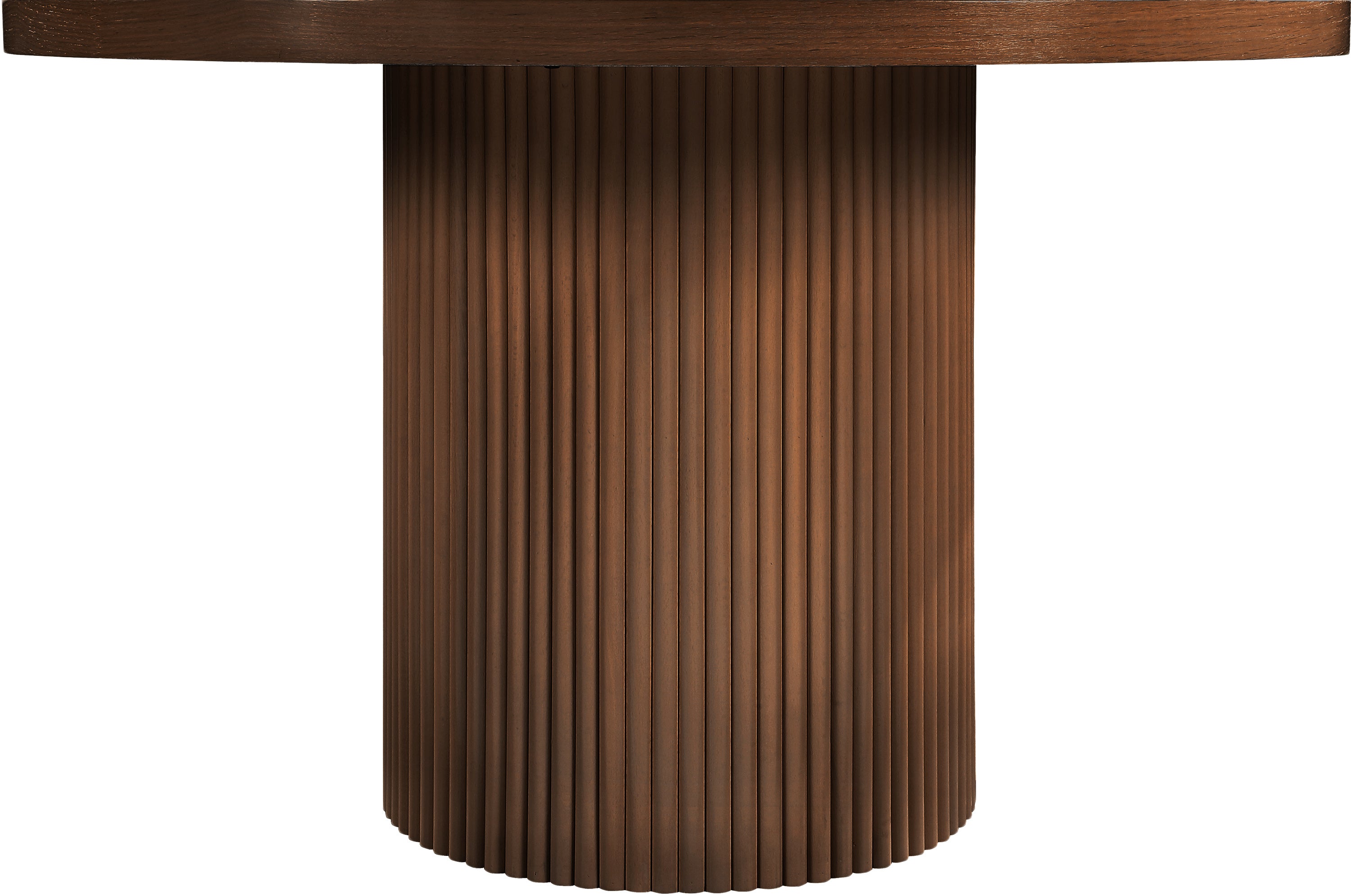 Belinda Brown Oak Veneer Dining Table - Solid Wood Veneer 60 Inch Farmhouse Table for Kitchen, Dining Room & Home Decor | Rustic Style for Family Gatherings & Dinner Parties