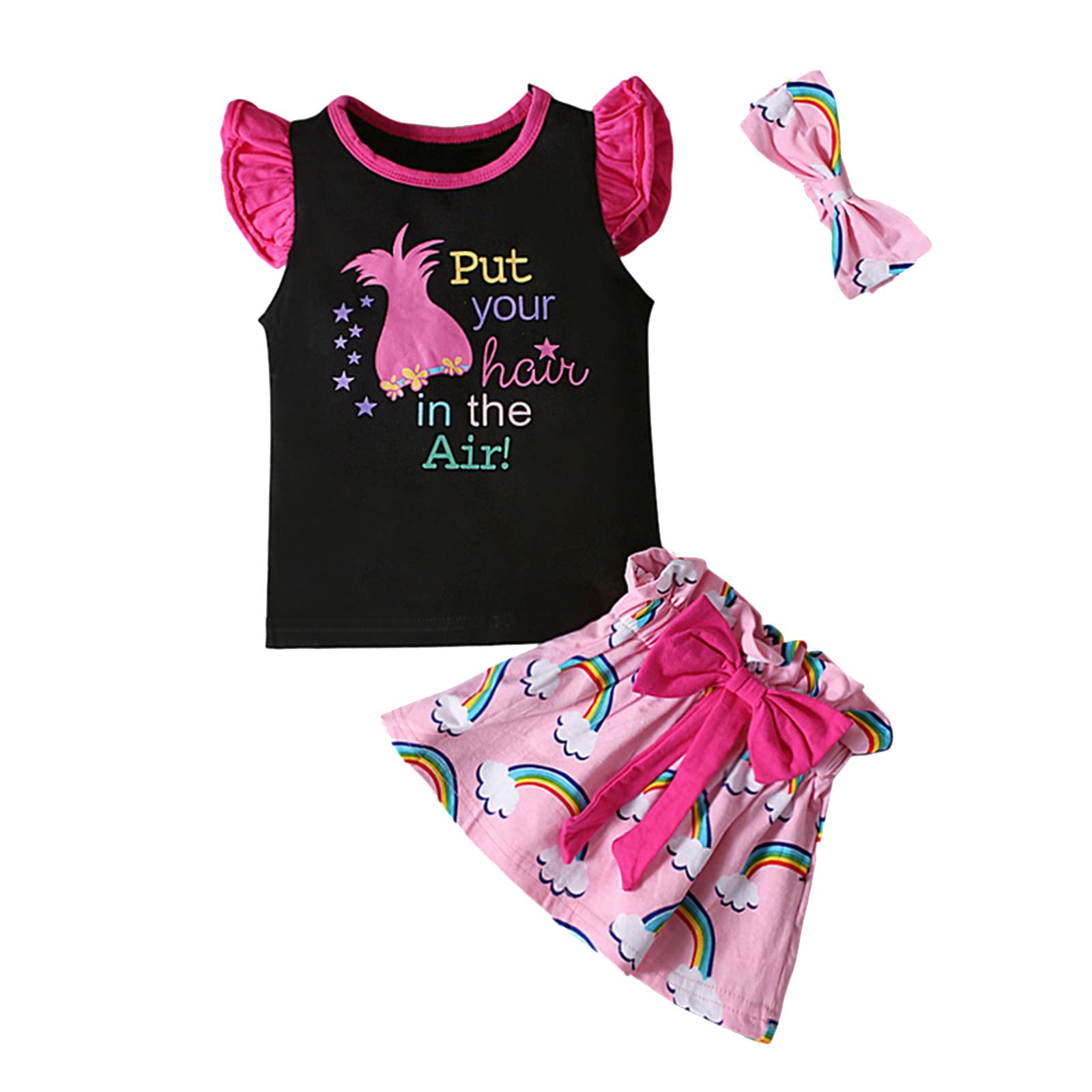 Toddler Girls Summer Clothes Set - Cute Letter Print Short Sleeve T-Shirt & Outfits | Perfect for Playdates, Beach Trips & Summer Adventures