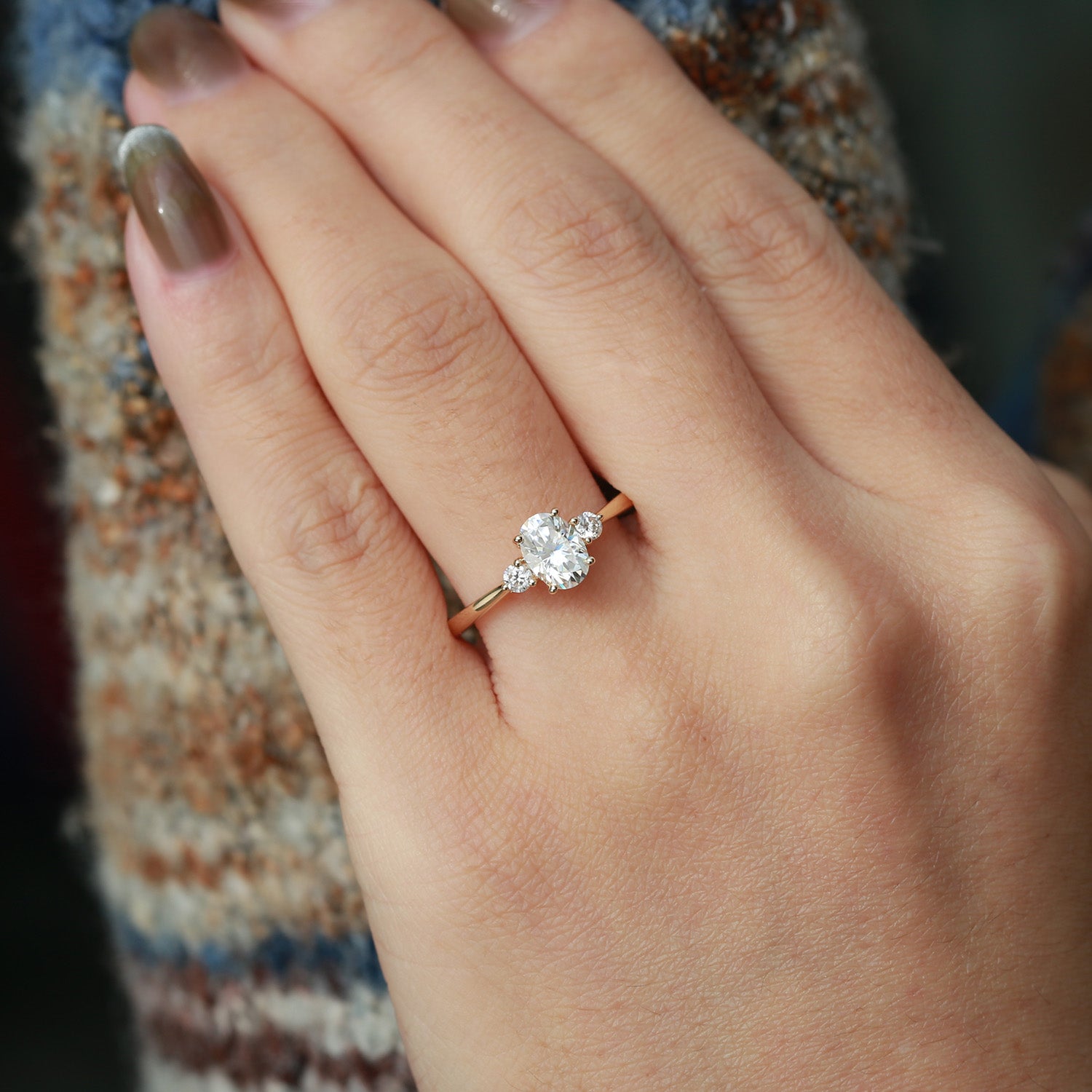 1.0ct Oval Moissanite Classic Three Stone Engagement Ring - Perfect for Wedding, Proposal & Anniversary Gifts