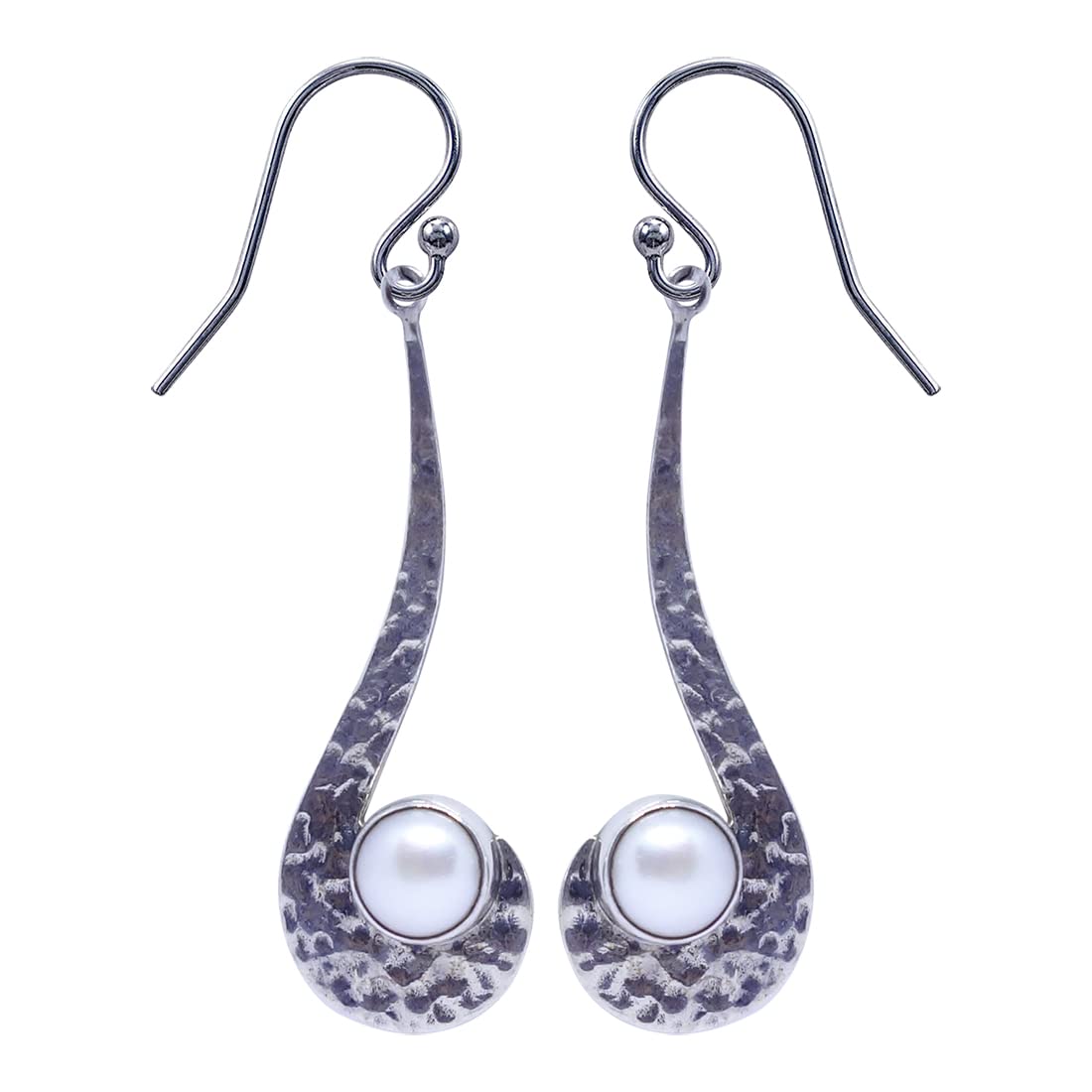925 Sterling Silver Pearl Drop Dangle Earrings for Women - June Birthstone Gemstone Handmade Jewelry - Perfect for Weddings, Parties & Gift Giving