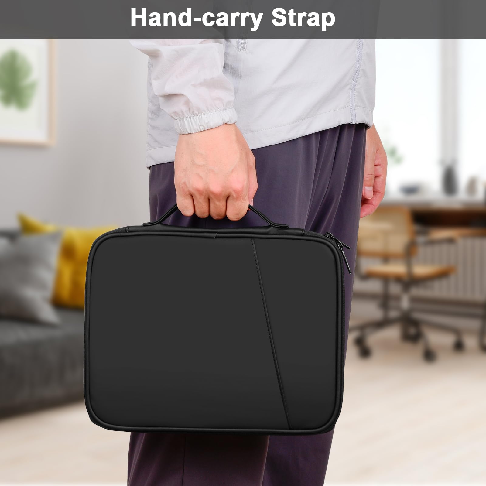 9-11 Inch Tablet Carrying Case - Shockproof Padded Sleeve Bag for iPad Pro 11 (M4), iPad 10.9 (10th Gen), iPad Air 11 (M2), Galaxy Tab S9/S8 - Perfect for Travel, Office & School (PU-Black)