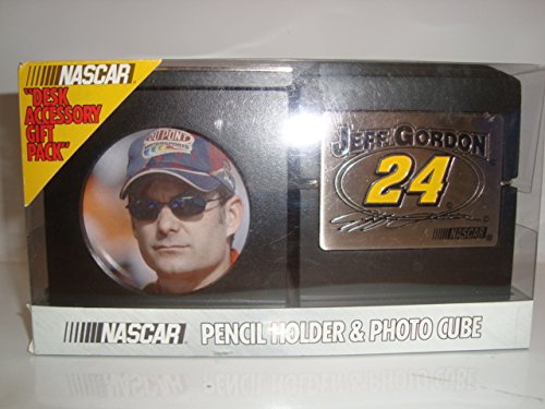 Jeff Gordon NASCAR Pencil Holder & Photo Cube - Perfect for Office Desk, School Supplies, and Racing Fan Gifts