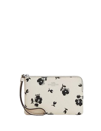 Coach Corner Zip Wristlet with Floral Print - Stylish Crossbody Bag for Women, Perfect for Everyday Use, Travel & Shopping