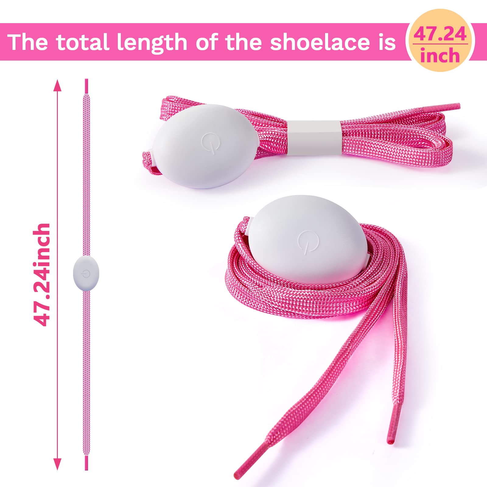 Glow in The Dark LED Shoelaces - Flashing Light Up Shoe Laces for Night Running, Rave Parties & Hip Hop Dance - Cool Glow Accessories for Sneakers & Athletic Shoes (1 Pair)