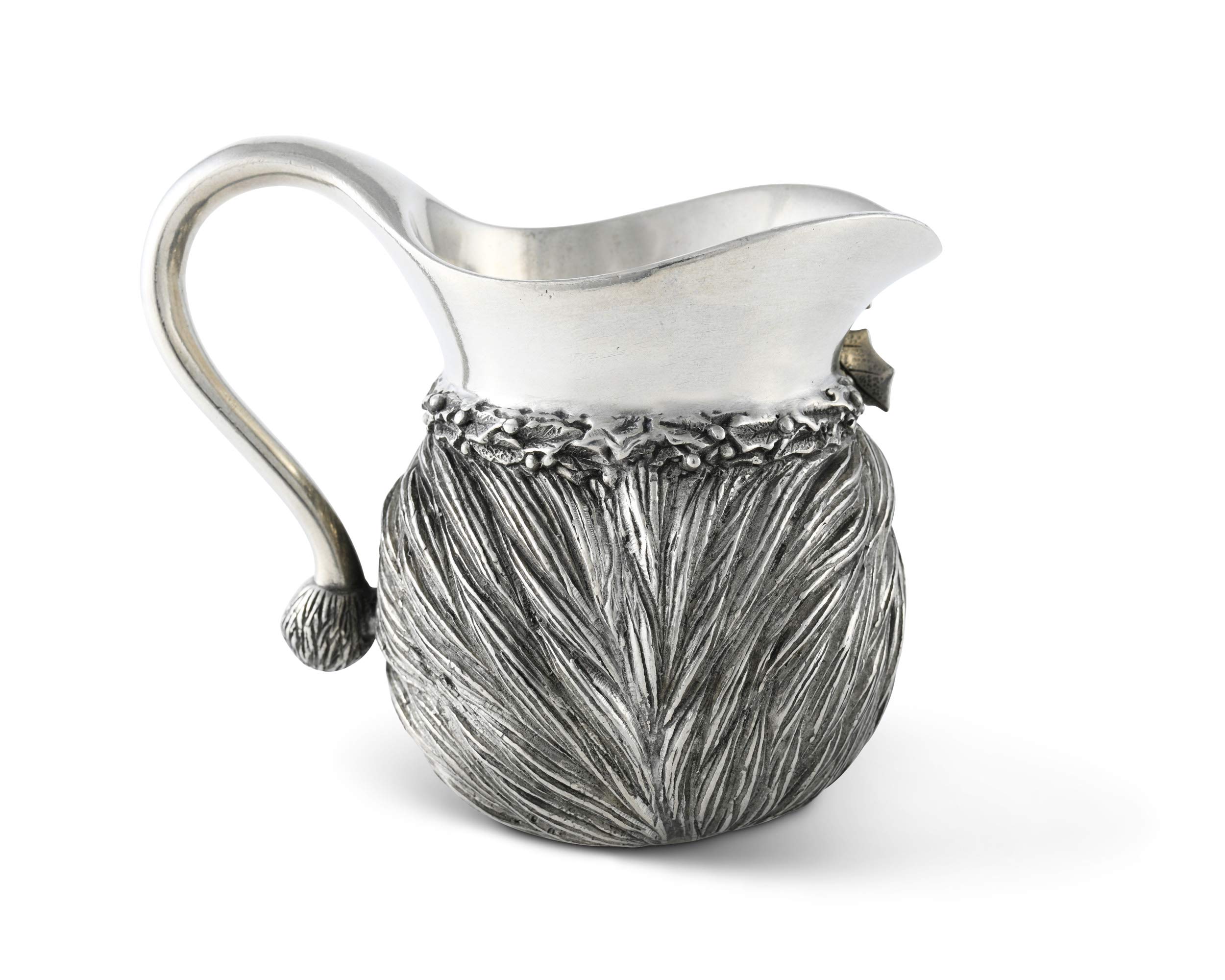 Vagabond House Pewter Santa Christmas Creamer & Milk Pitcher - 4 Inch Tall Holiday Decor for Coffee, Tea & Hot Chocolate - Perfect for Christmas Parties, Gift Giving & Festive Table Settings