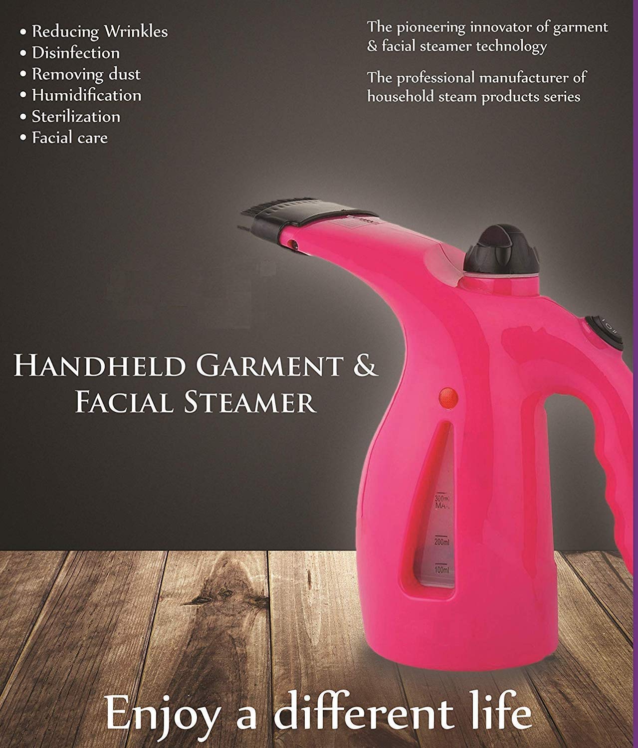 Vruta 2 in 1 Handheld Garment & Facial Steamer - Portable Electric Steamer for Clothes and Skin Care - Perfect for Travel, Home Use, and Quick Wrinkle Removal