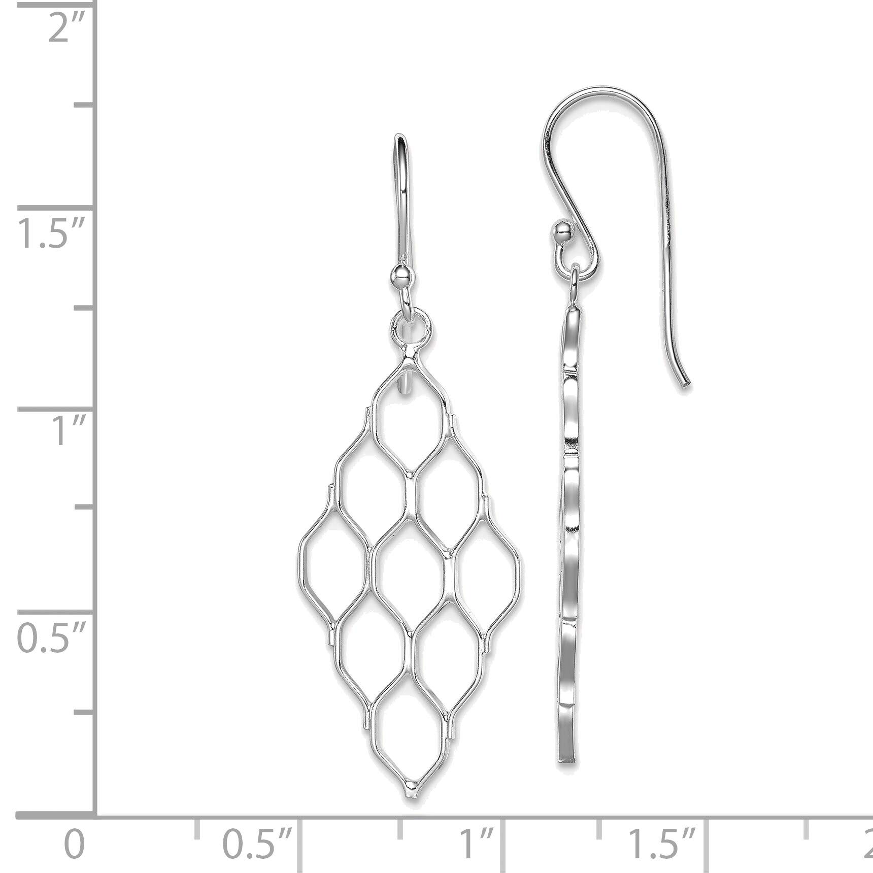 Solid Sterling Silver Rhodium Plated Honeycomb Dangle Earrings for Women - Elegant Geometric Jewelry for Party, Wedding & Everyday Wear