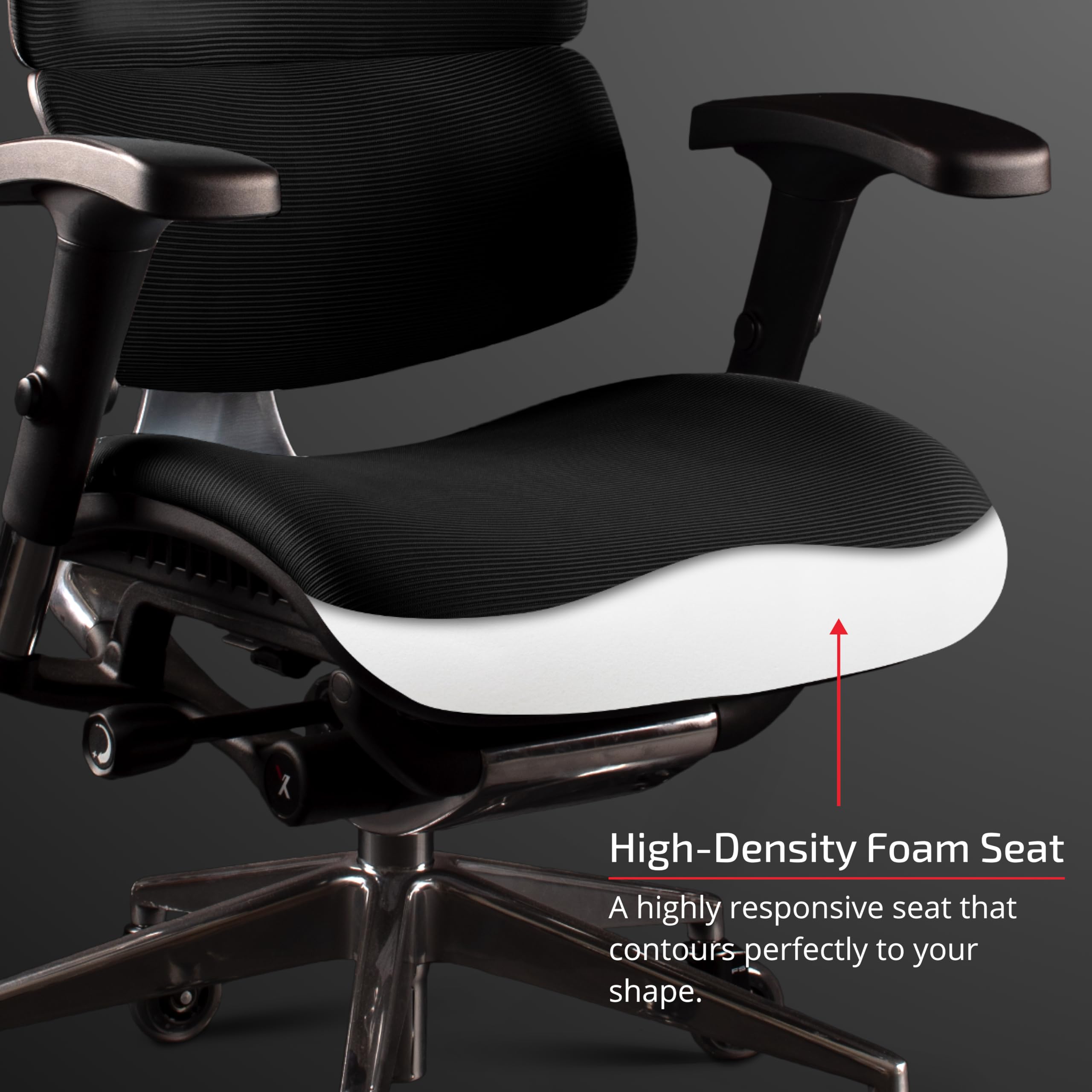Premium X-Chair X3 Ergonomic Office Chair with Headrest - Black A.T.R. Fabric, Dynamic Lumbar Support & Floating Recline Technology - Highly Adjustable Executive Desk Chair for Home Office, Gaming & Workspace Comfort