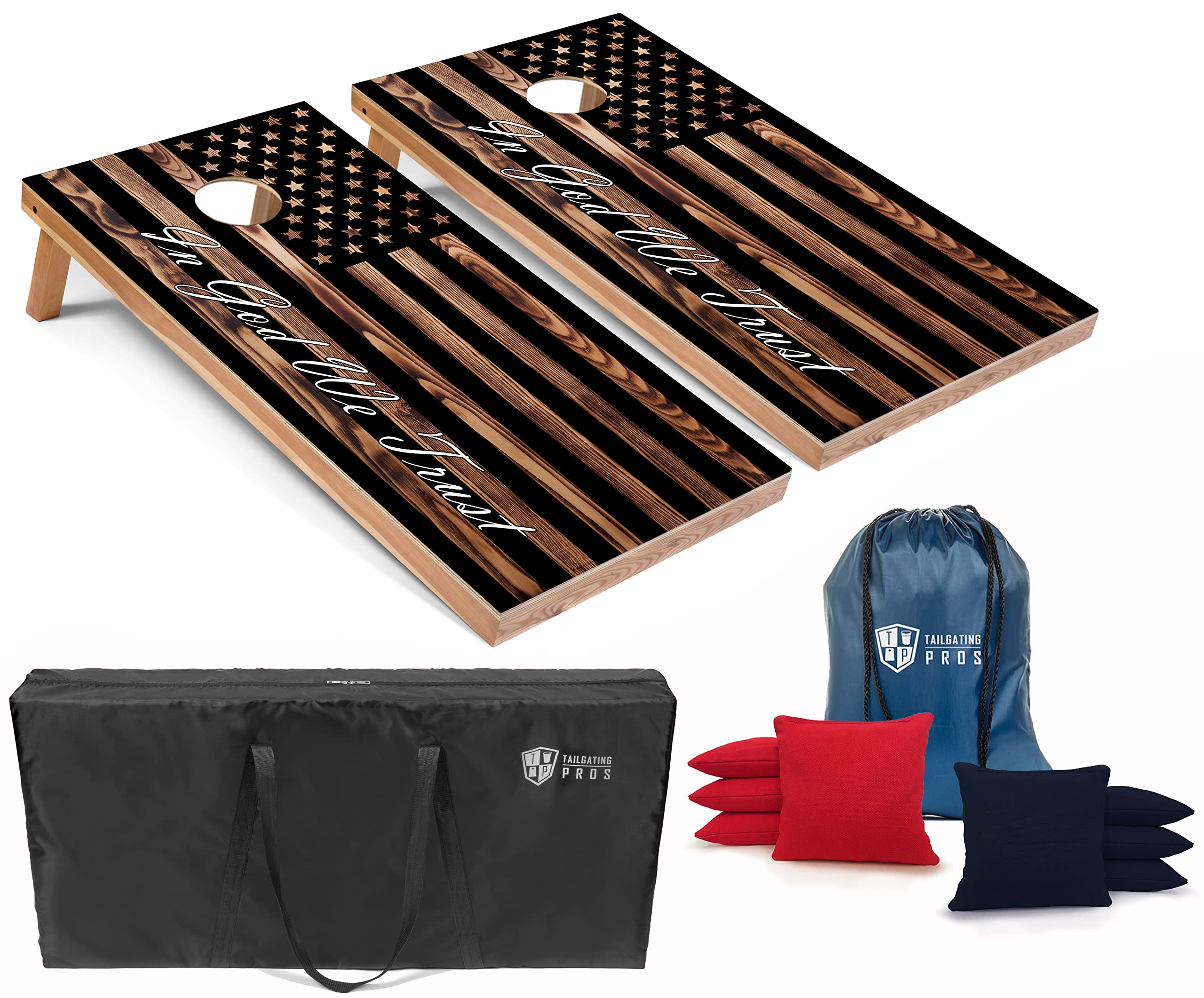 Premium Cornhole Game Set with 8 Bean Bags & Carry Case - Regulation 4'x2' Tournament Corn Hole Boards - Lightweight Portable Design with Optional LED Lights - Perfect for Tailgating, Backyard Parties, and Outdoor Events