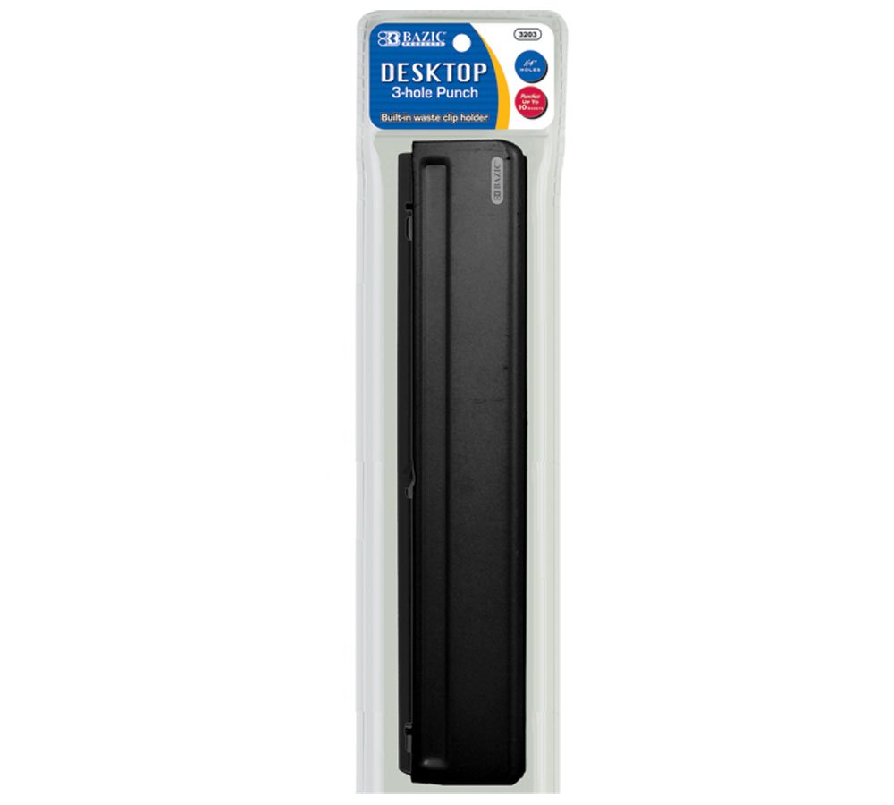 BAZIC 3-Hole Punch for Binders, Heavy Duty Desktop Paper Punch (12 Pack) - Perfect for Office, School, and Home Organization