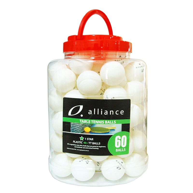 Premium 60-Pack 40+ ABS 1-Star Table Tennis Balls for Training & Recreational Play - Perfect for Home, School, or Club Use