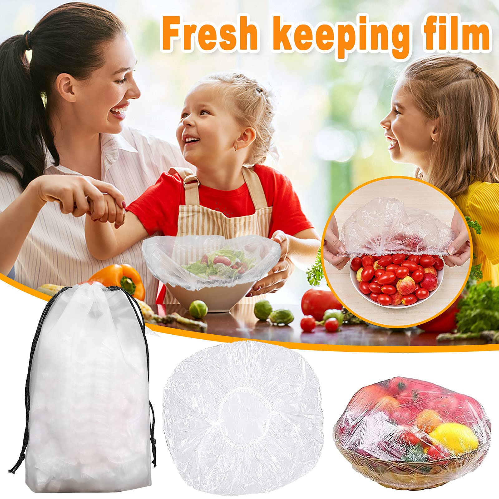 Guolarizi 500-Pack Reusable Elastic Food Covers - Universal Silicone Stretch Lids for Fresh Food Storage - Perfect for Kitchen, Dining & Bar (Silver) | Ideal for Meal Prep, Leftovers & Refrigerator Organization