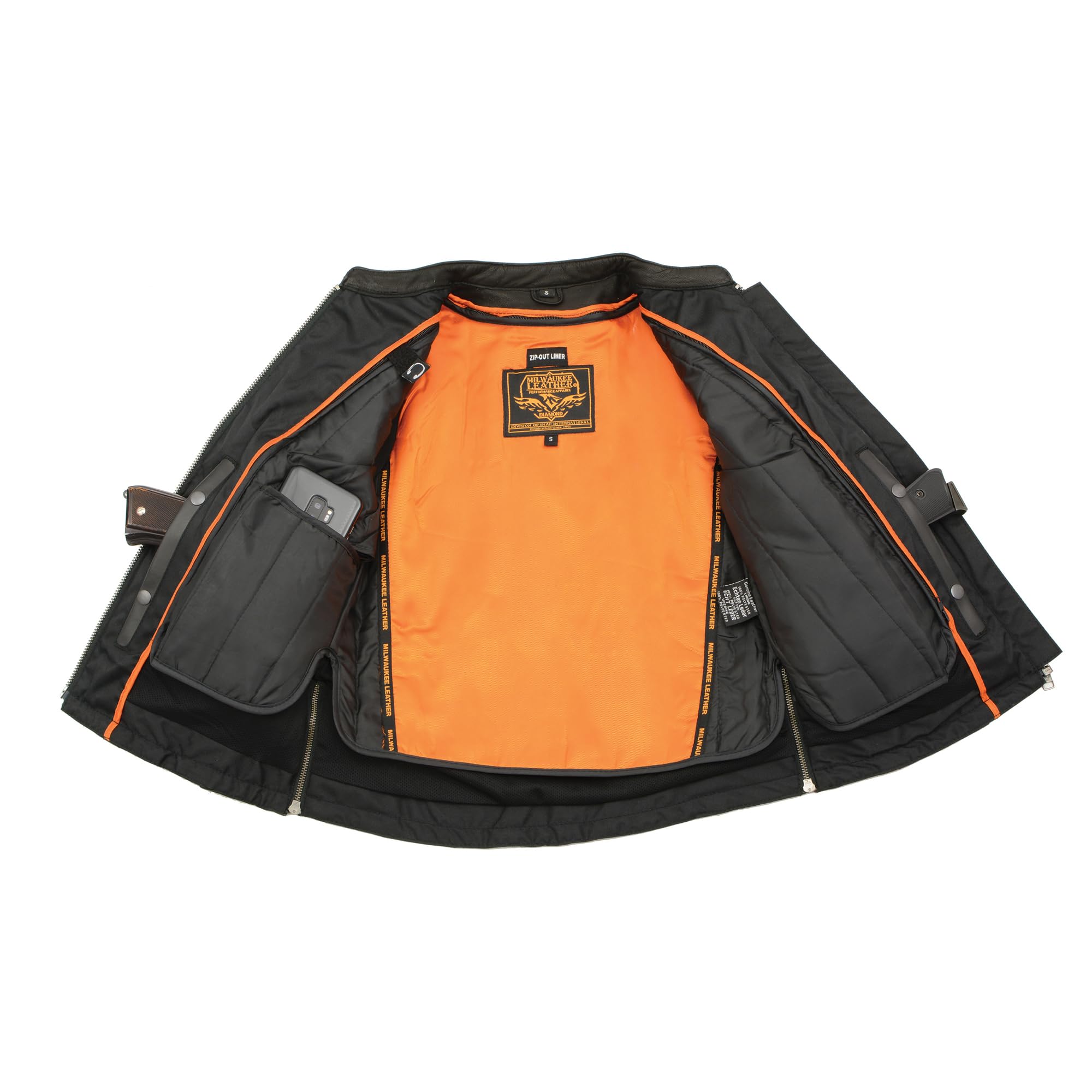 Milwaukee Leather Women's Lightweight Scuba Racer Jacket with Lace & Grommet Details MLL2535 - Perfect for Motorcycle Riding, Casual Outfits & Fashionable Layering