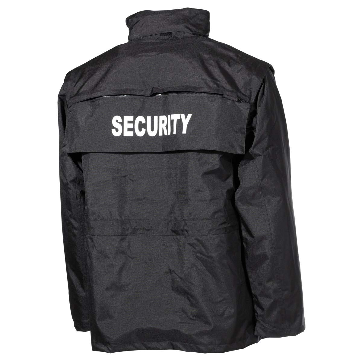 Men's Security Jacket Black - Waterproof Windbreaker with Multiple Pockets for Outdoor Work, Travel & Hiking | Durable Workwear for Construction, Hunting & Winter Wear