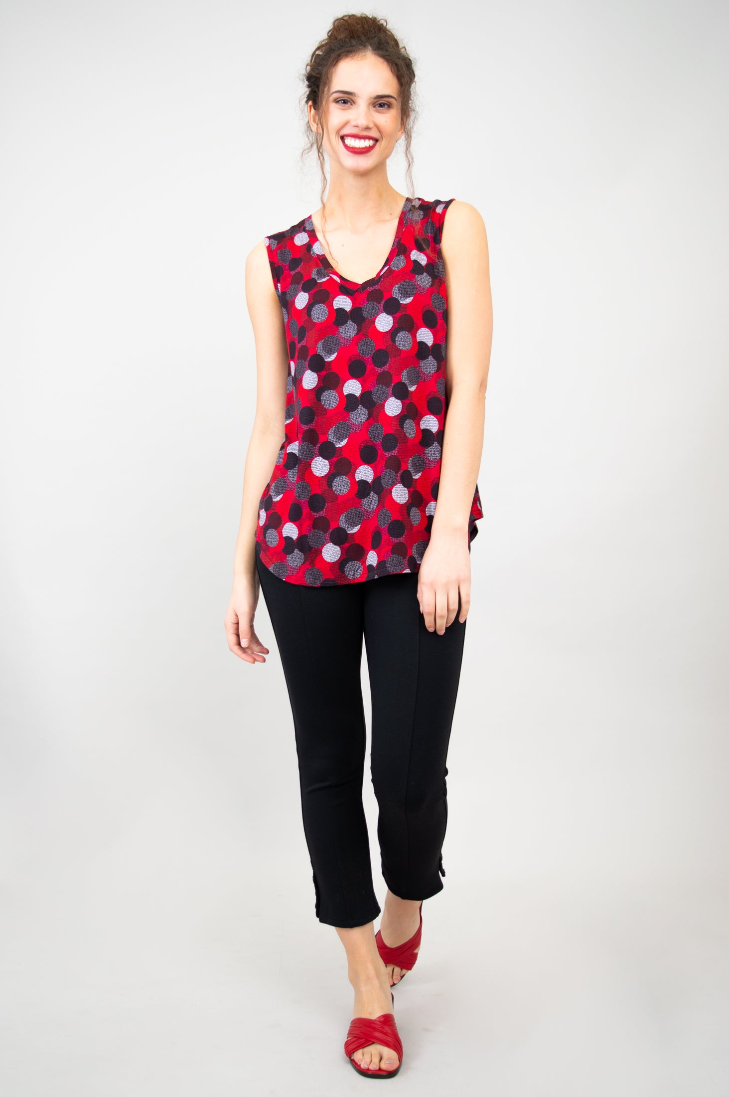 Jackie Tank Top - Stylish Polka Dot Dance Shirt - Soft Bamboo Fabric - Perfect for Dance Classes & Summer Outfits - Final Sale