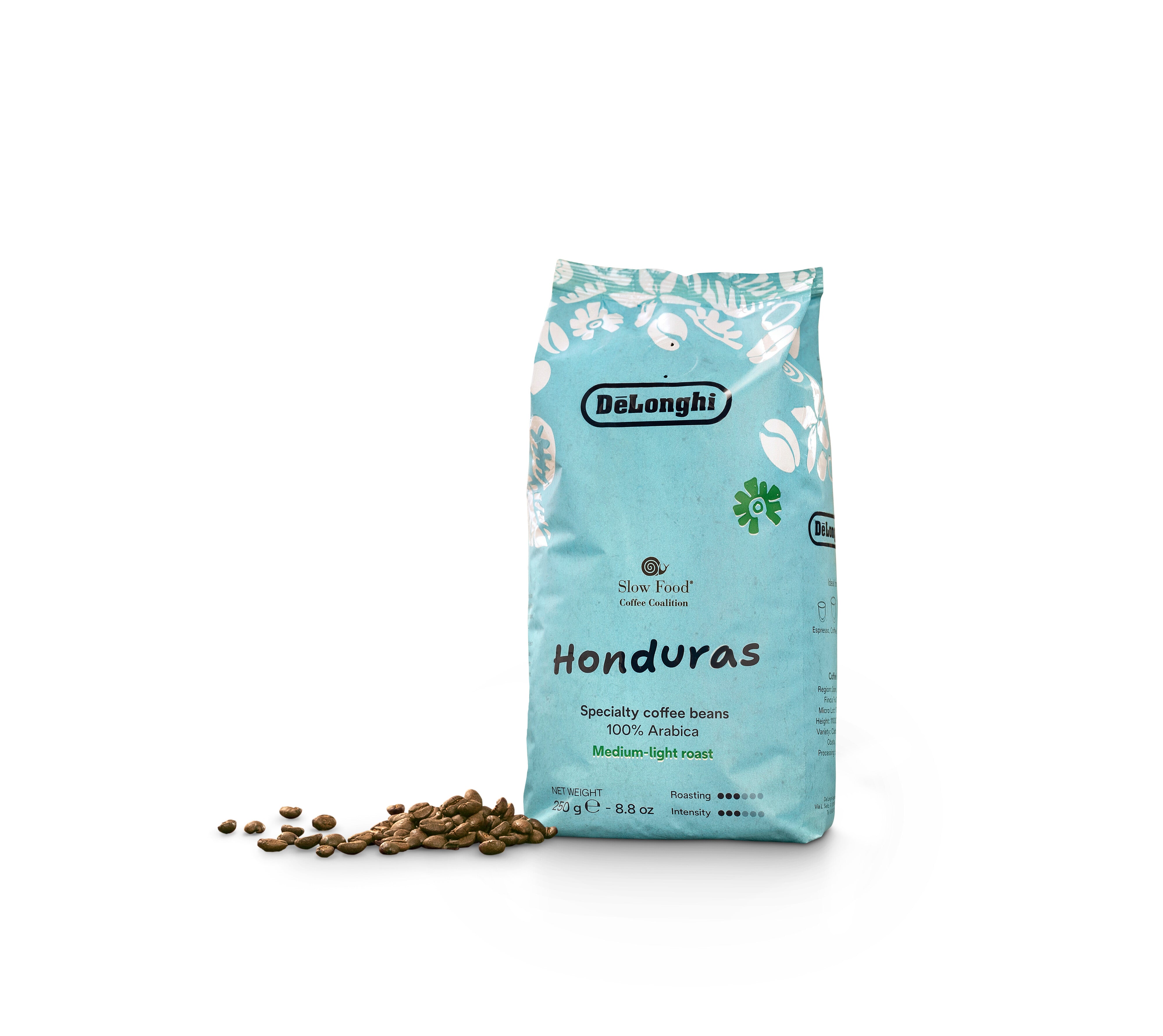 De'Longhi DLSC621 Honduras Medium Light Roast Coffee Beans 250g - Premium Gift for Coffee Lovers - Perfect for Home Brewing, Office Use & Gifting