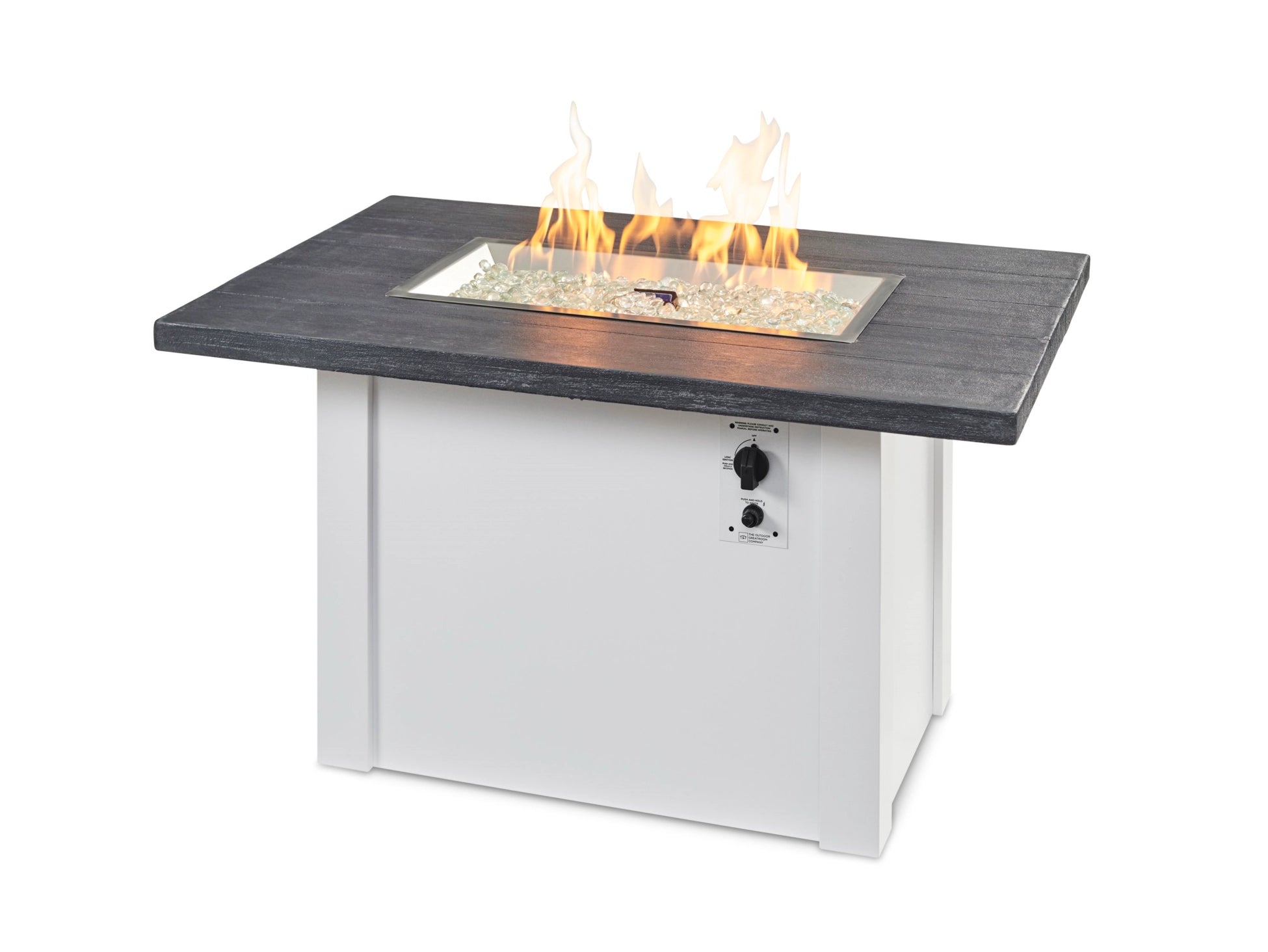 Havenwood Rectangular Gas Fire Pit Table by The Outdoor Greatroom Company - Perfect for Patio, Backyard, and Outdoor Gatherings