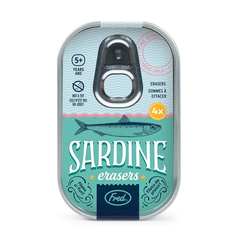 Fred Sardine Erasers - Fun & Unique Fish-Shaped Pencil Erasers for School, Office & Art Supplies | Perfect for Students, Teachers & Artists