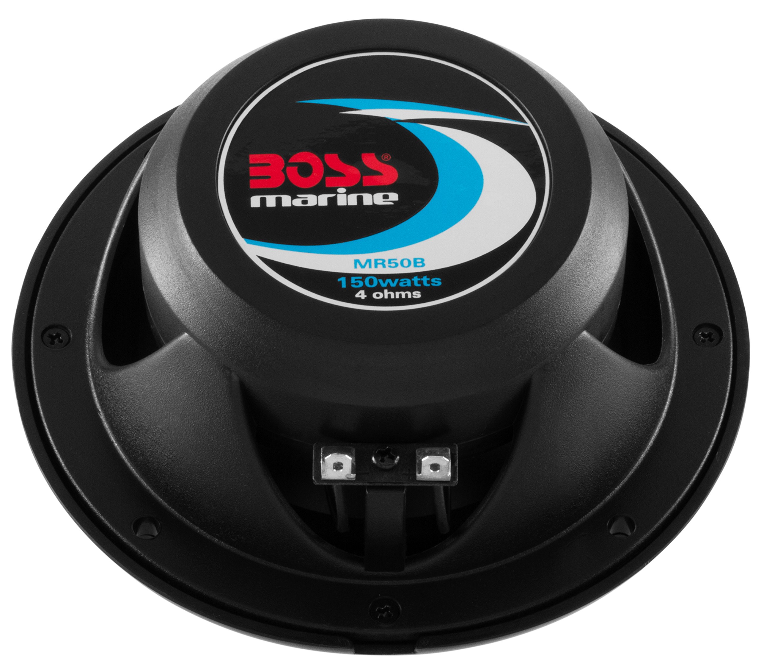 BOSS Audio Systems MR50B 5.25 Inch Marine Boat Speakers - 150W 2-Way Coaxial Weatherproof Stereo Speakers with Tweeters (Pair) | Perfect for Boats, Yachts & Outdoor Marine Audio Systems