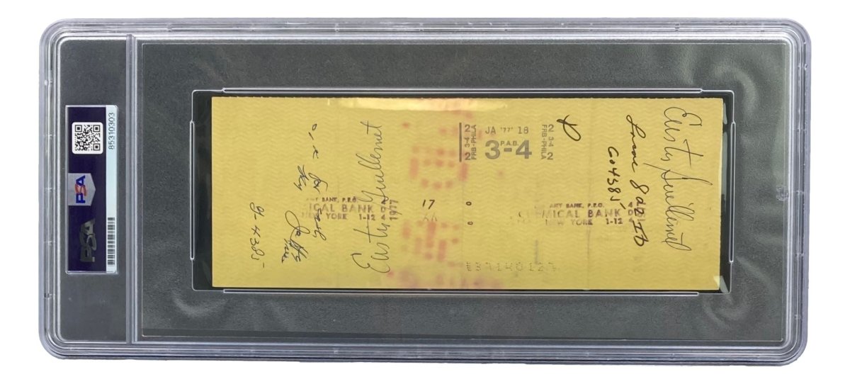 Joe Frazier Autographed Boxing Memorabilia - PSA/DNA Certified Signed Bank Check #4559 - Perfect for Boxing Fans, Collectors & Sports Memorabilia Displays