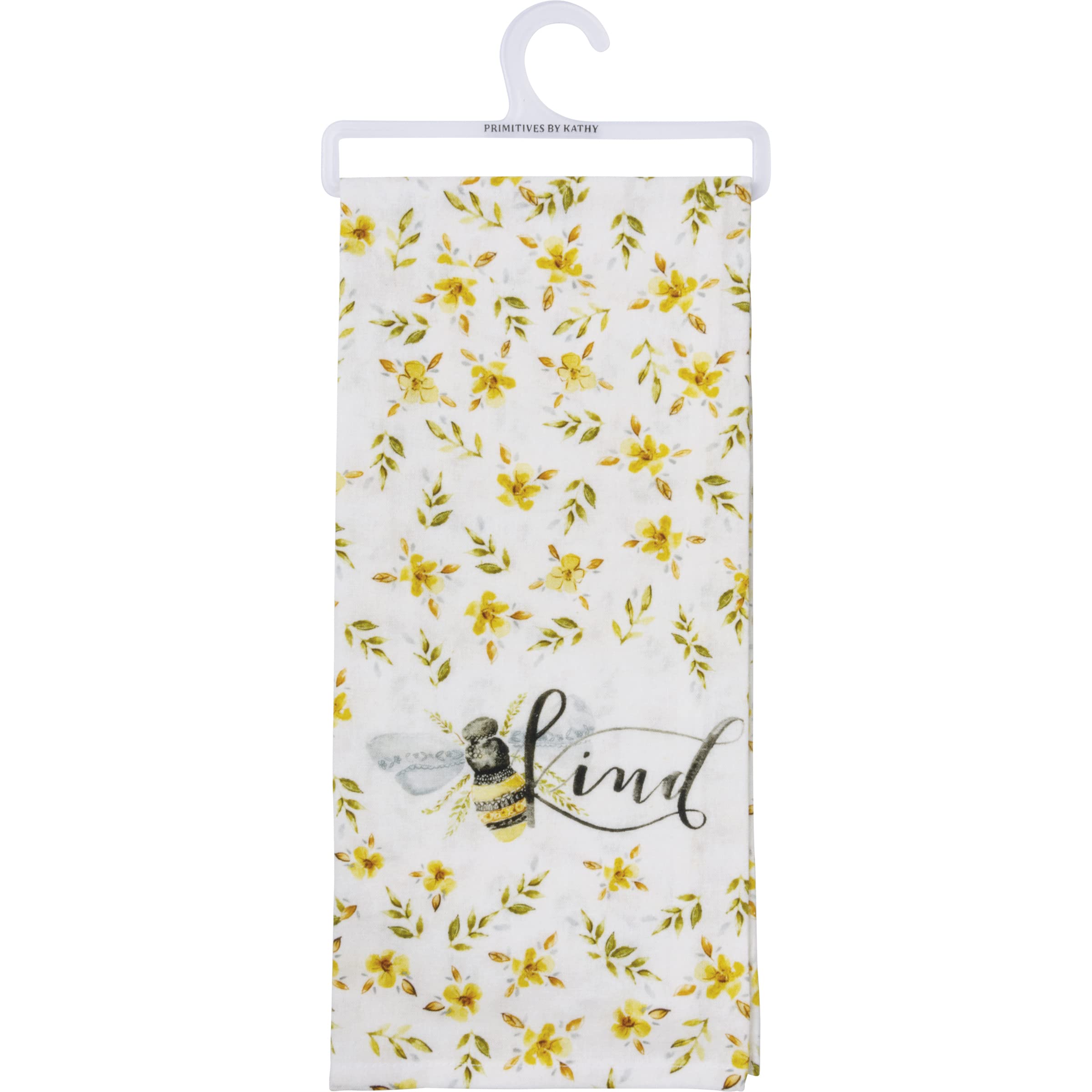 Primitives by Kathy Bee Kind Bee Themed Decorative Kitchen Towel - Farmhouse Style Cotton Dish Towel for Kitchen Decor, Gift & Farmhouse Decorating - Perfect for Farmhouse Kitchens, Country Homes & Bee Lovers