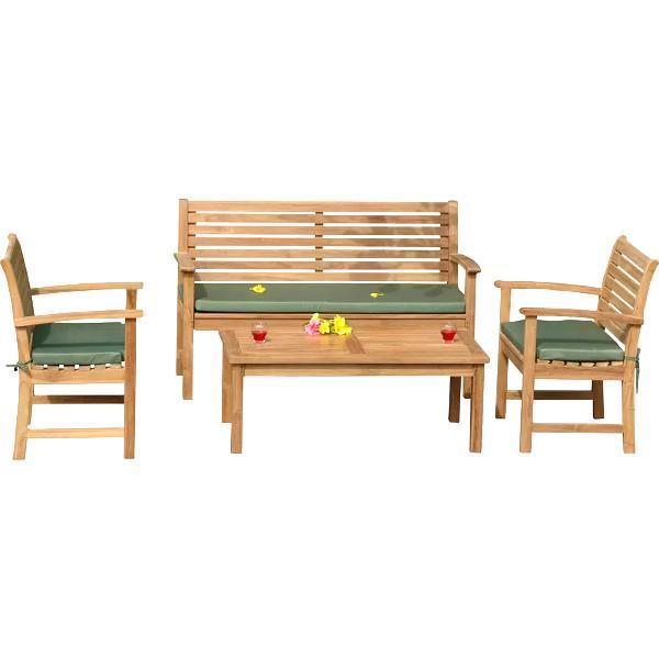 Victoria Montage 4-Piece Outdoor Patio Conversation Set - Perfect for Garden, Backyard, and Poolside Relaxation