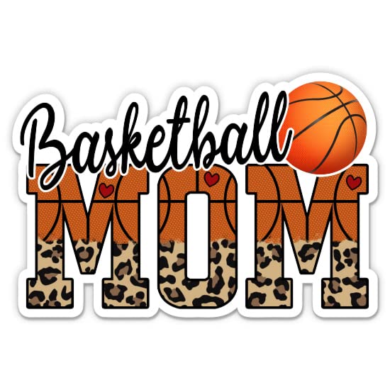 Basketball Mom Stickers 2-Pack - Waterproof Vinyl Decals for Car, Phone, Laptop, Water Bottle - Perfect for Basketball Games, Team Spirit & Mom Pride