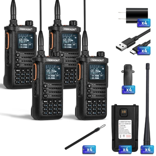 2nd Gen TD H8 GMRS Dual Band Radio 4 Pack - Long Range Walkie Talkies for Outdoor Adventures, Camping, Hiking & Emergency Communication