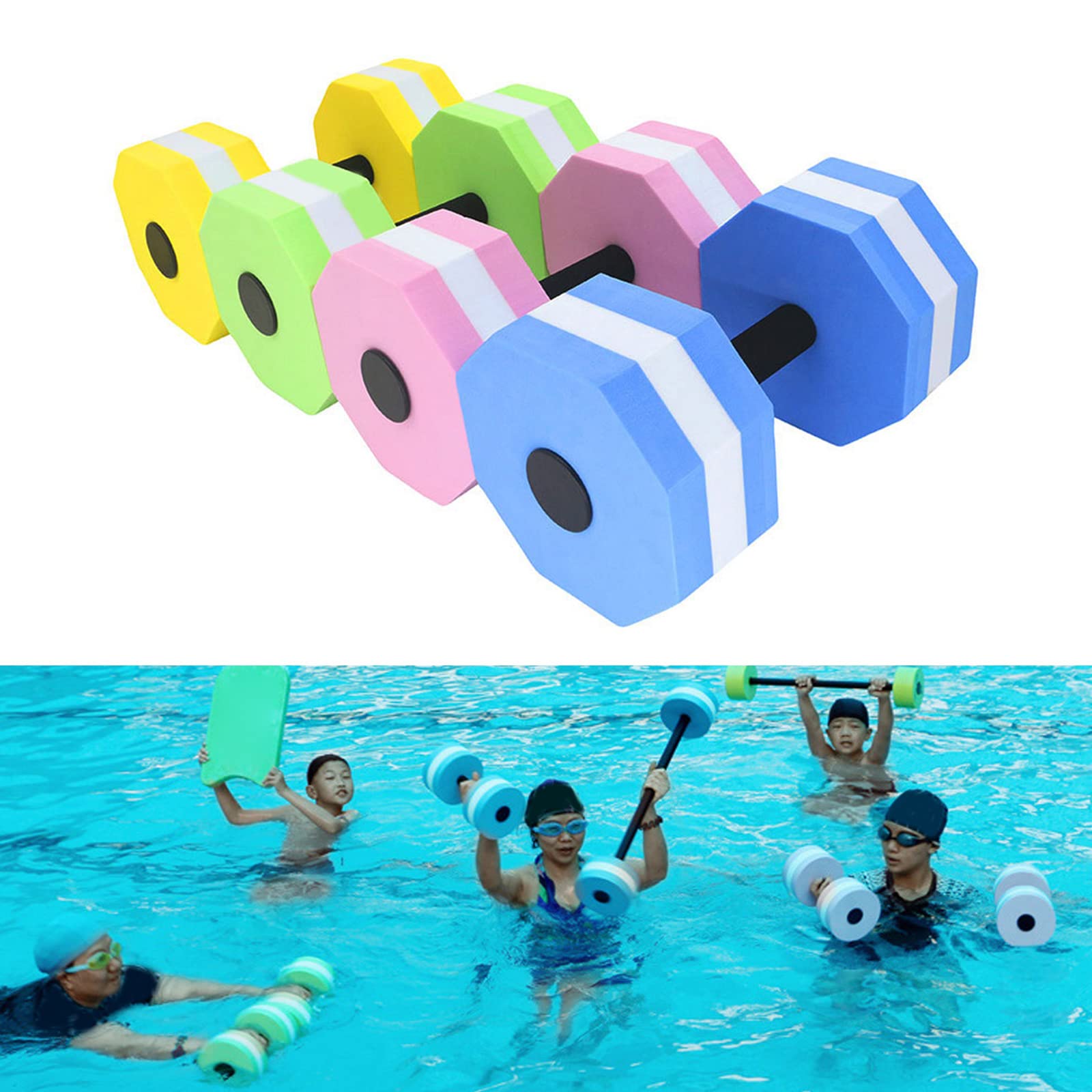 EVA Foam Dumbbell Set for Water Aerobics, Pool Fitness, and Aquatic Therapy - Lightweight & Balanced Dumbbells for Home Gym, Swimming Exercises, and Rehabilitation Workouts