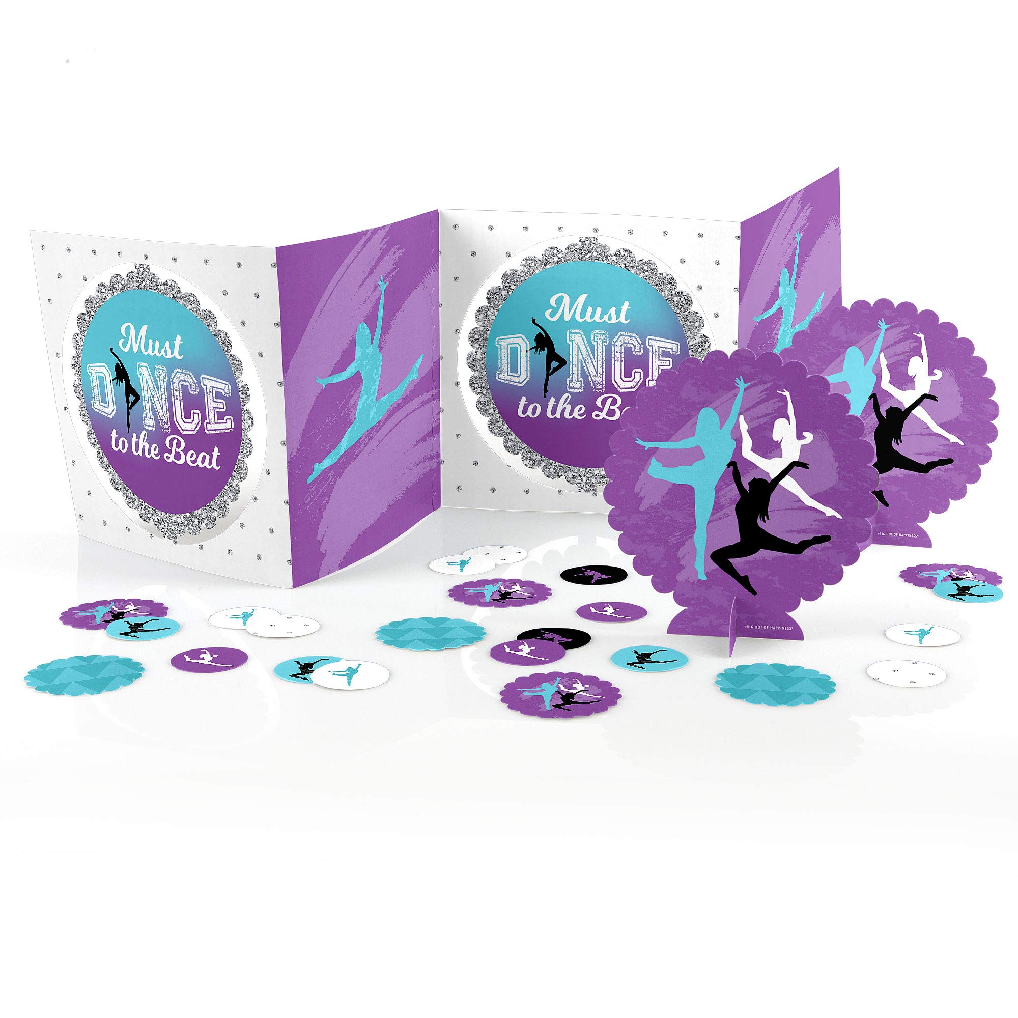 Big Dot of Happiness Must Dance to the Beat - Dance Party Decorations Kit for Birthday, Centerpiece & Table Decor - Kids, Teens & Adults Dance Recital Supplies - Perfect for School Events, Celebrations & Home Parties