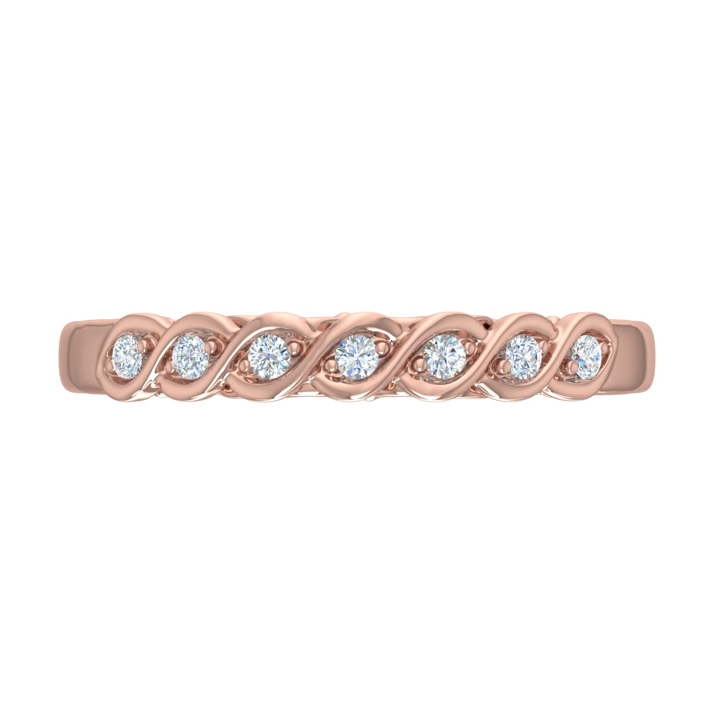 10K Gold Twisted Rope Diamond Wedding Band Ring (0.13 cttw IGI Certified) - Elegant Bridal Jewelry for Engagement, Anniversary & Special Occasions