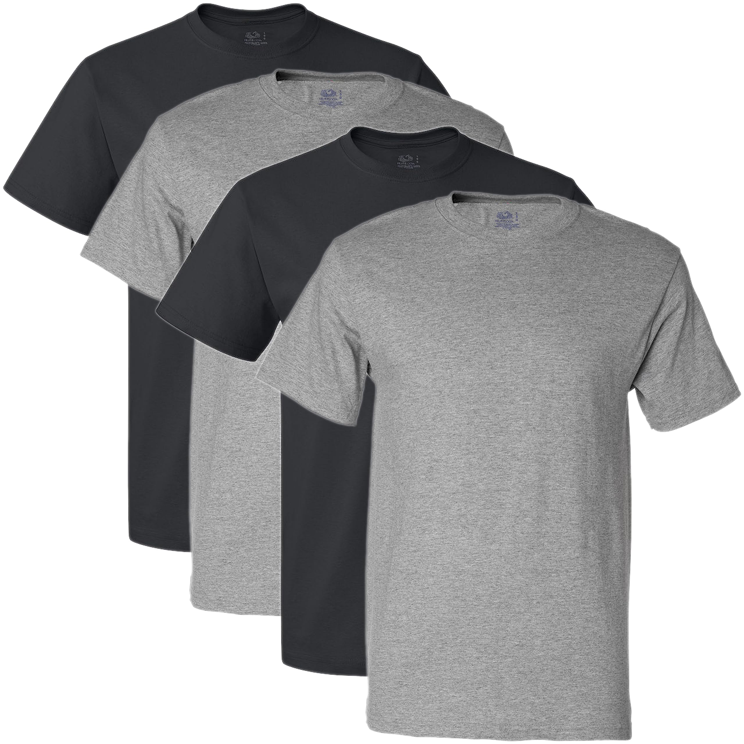 Fruit of the Loom Men's Breathable Cotton Undershirts - Soft Tag-Free Crew Neck T-Shirts for Everyday Comfort & Layering | Perfect for Work, Gym & Casual Wear