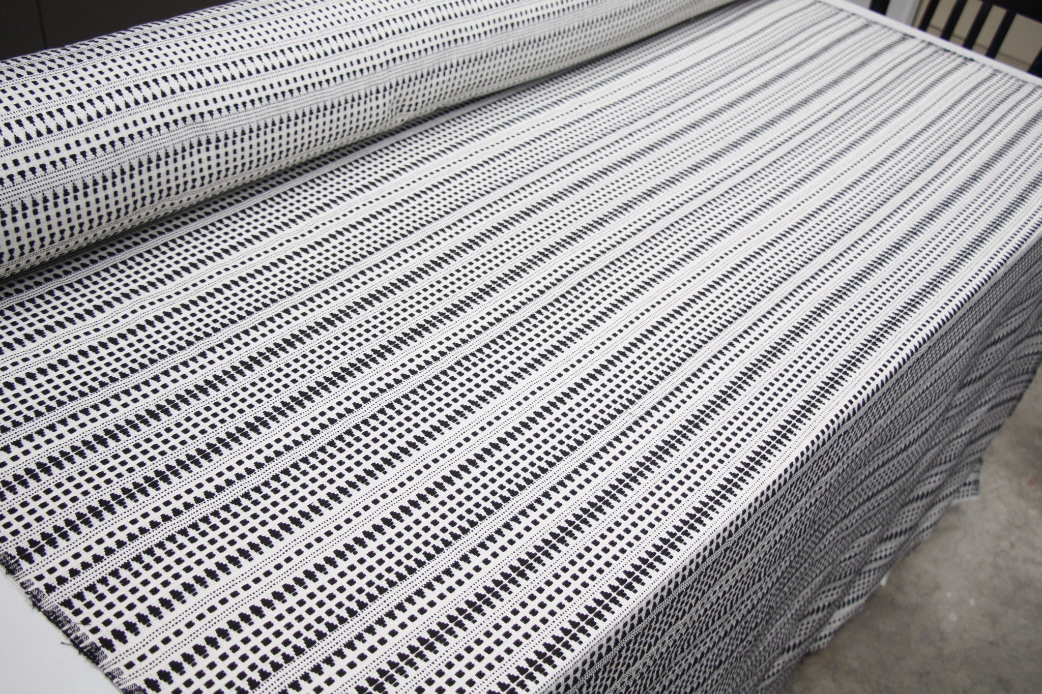 Black & White Matrix Jacquard Fabric - Stylish and Durable Textile for Home Decor, Fashion, and DIY Projects