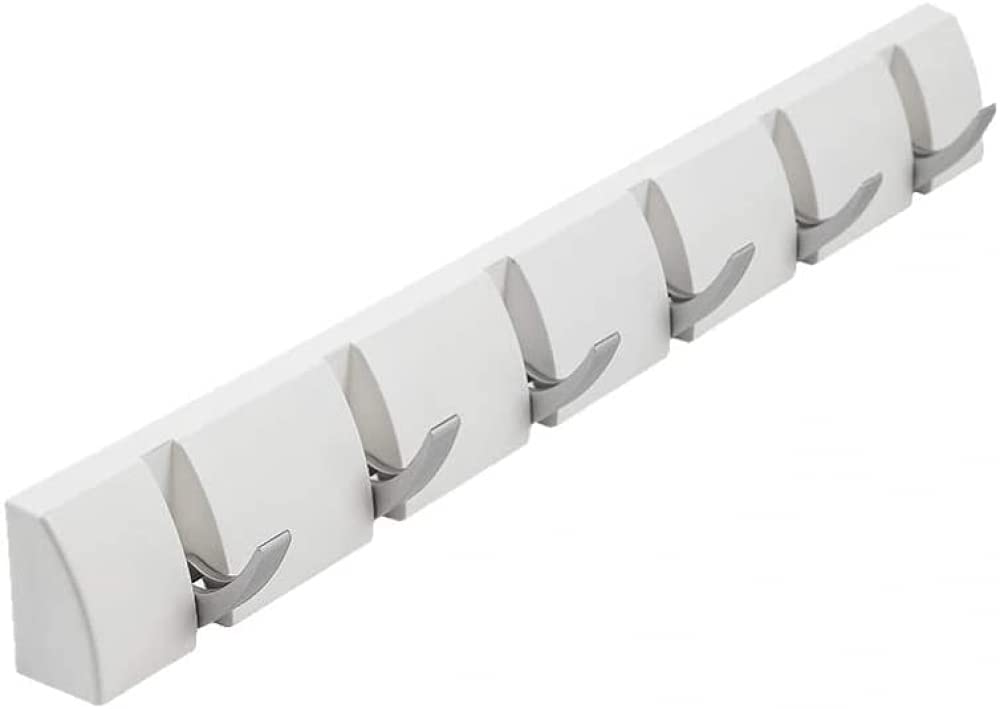 Foldable 6-Hook Wall Hanger for Coats & Hats - White | Porch & Door Organizer