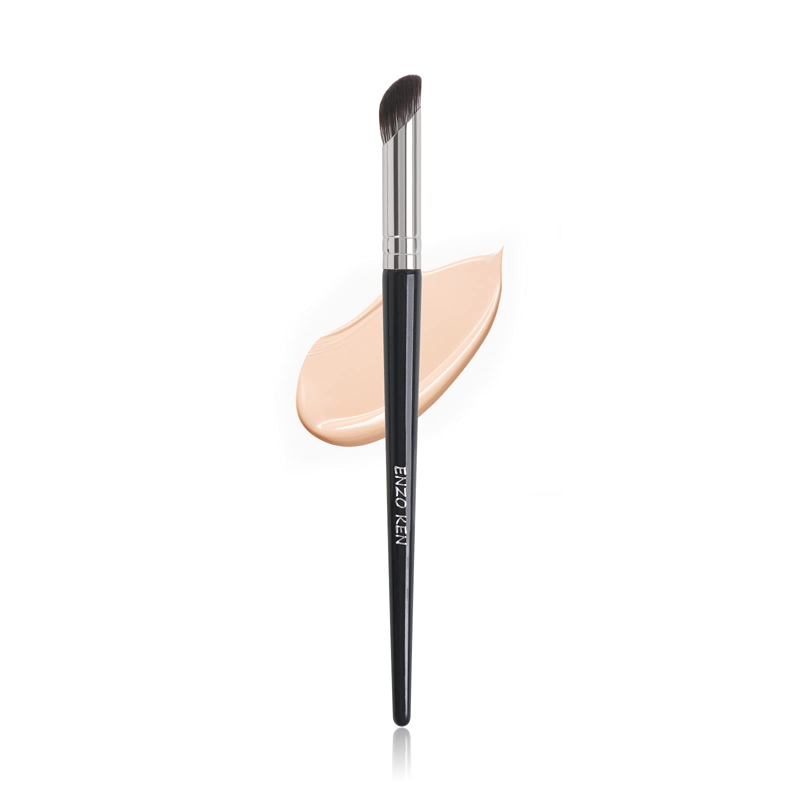 Professional Small Angled Concealer Brush for Nose Contour & Under Eye Makeup - Black (8M01) | Perfect for Precise Highlighting, Blending & Touch-Ups