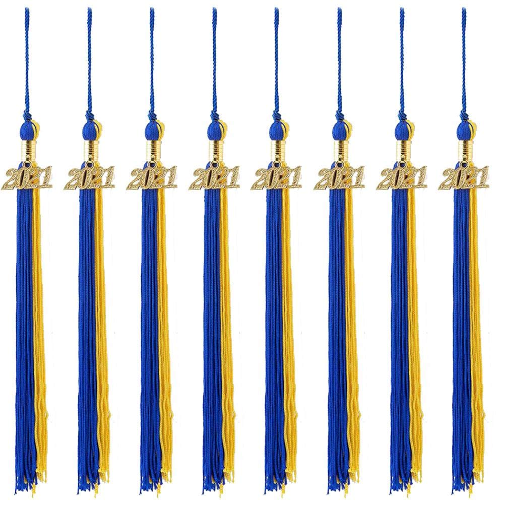 8Pcs 2024 Graduation Tassels with Gold Year Charm - Academic Cap Tassel for Graduation Ceremony, Party & Photography - Perfect for High School, College & University Graduation Accessories