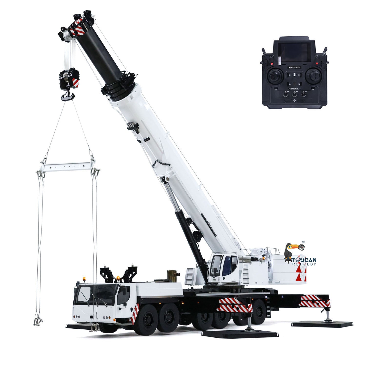 Eyewhale 1/14 Scale RC Hydraulic Mobile Crane Truck - Heavy Duty Construction Vehicle Model with FlySky PL18EV Remote Control - Perfect for Hobbyists, Collectors & Construction Enthusiasts