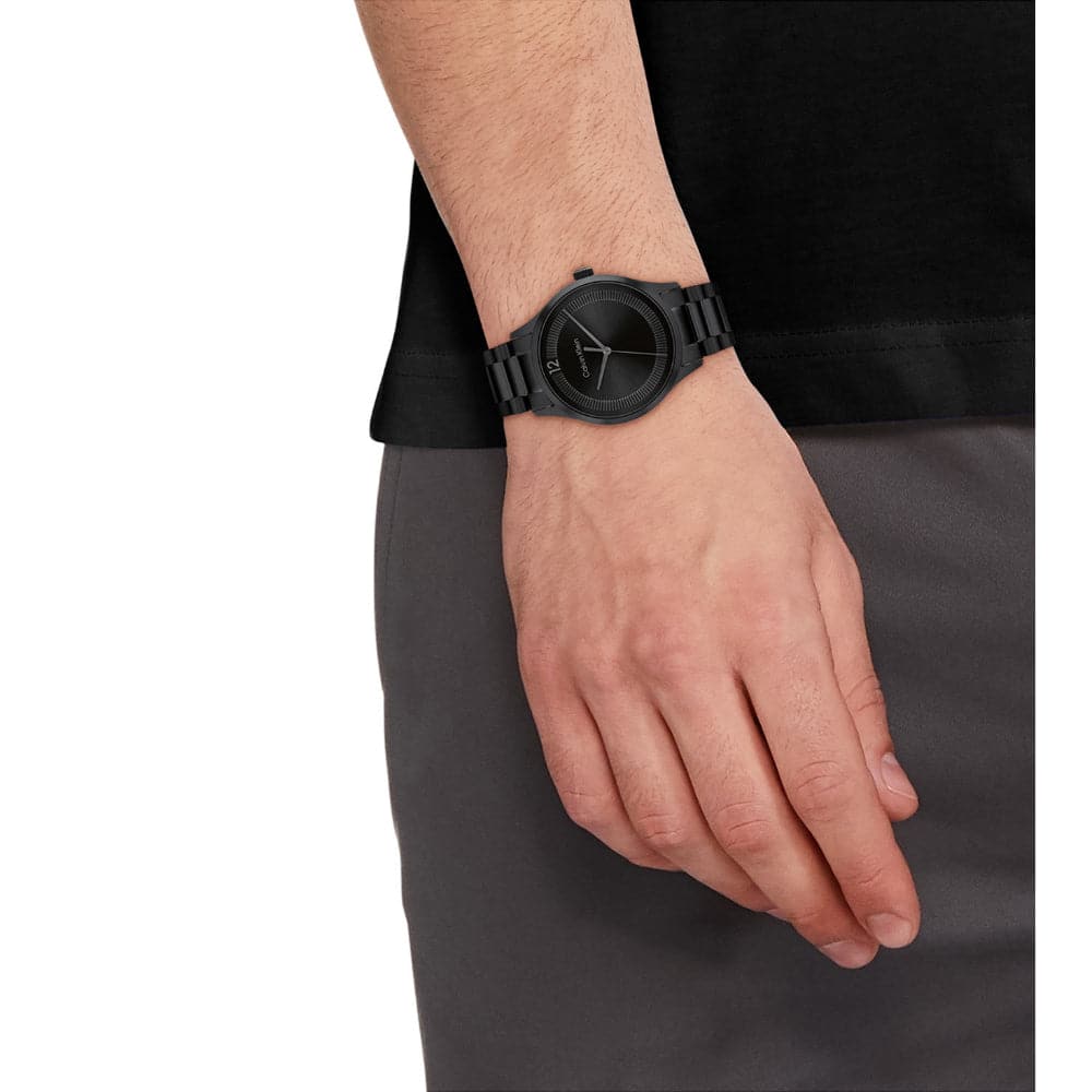 Calvin Klein Men's Black Dial Stainless Steel Watch 25200227 - Stylish Chronograph for Business, Casual & Formal Occasions